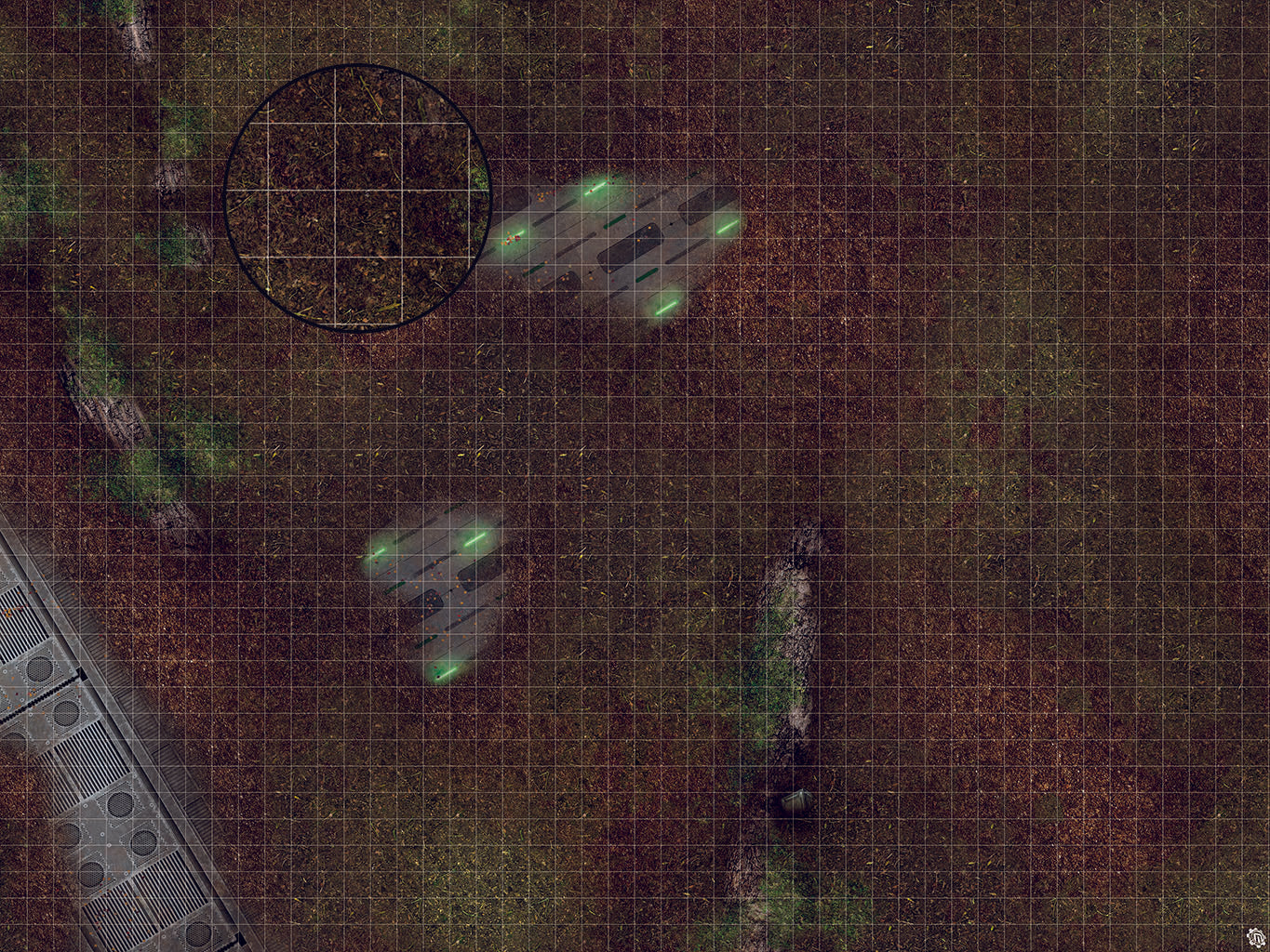 Mats by Mars: Hidden Outpost (Green) Tabletop Wargaming Play Mat