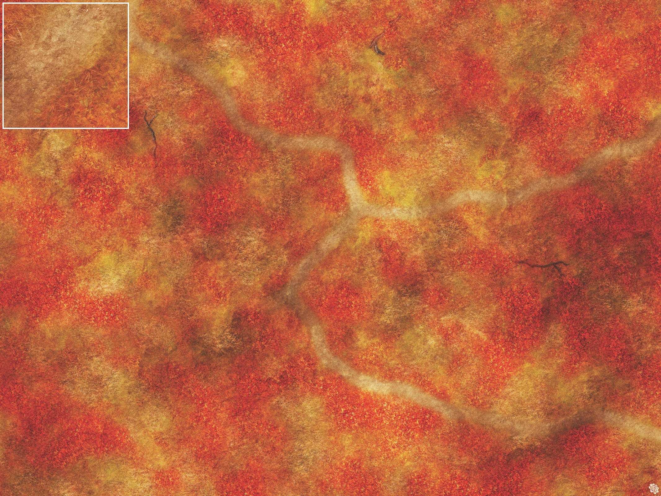 Mats by Mars: Autumn Forest Trail Tabletop Wargaming Play Mat