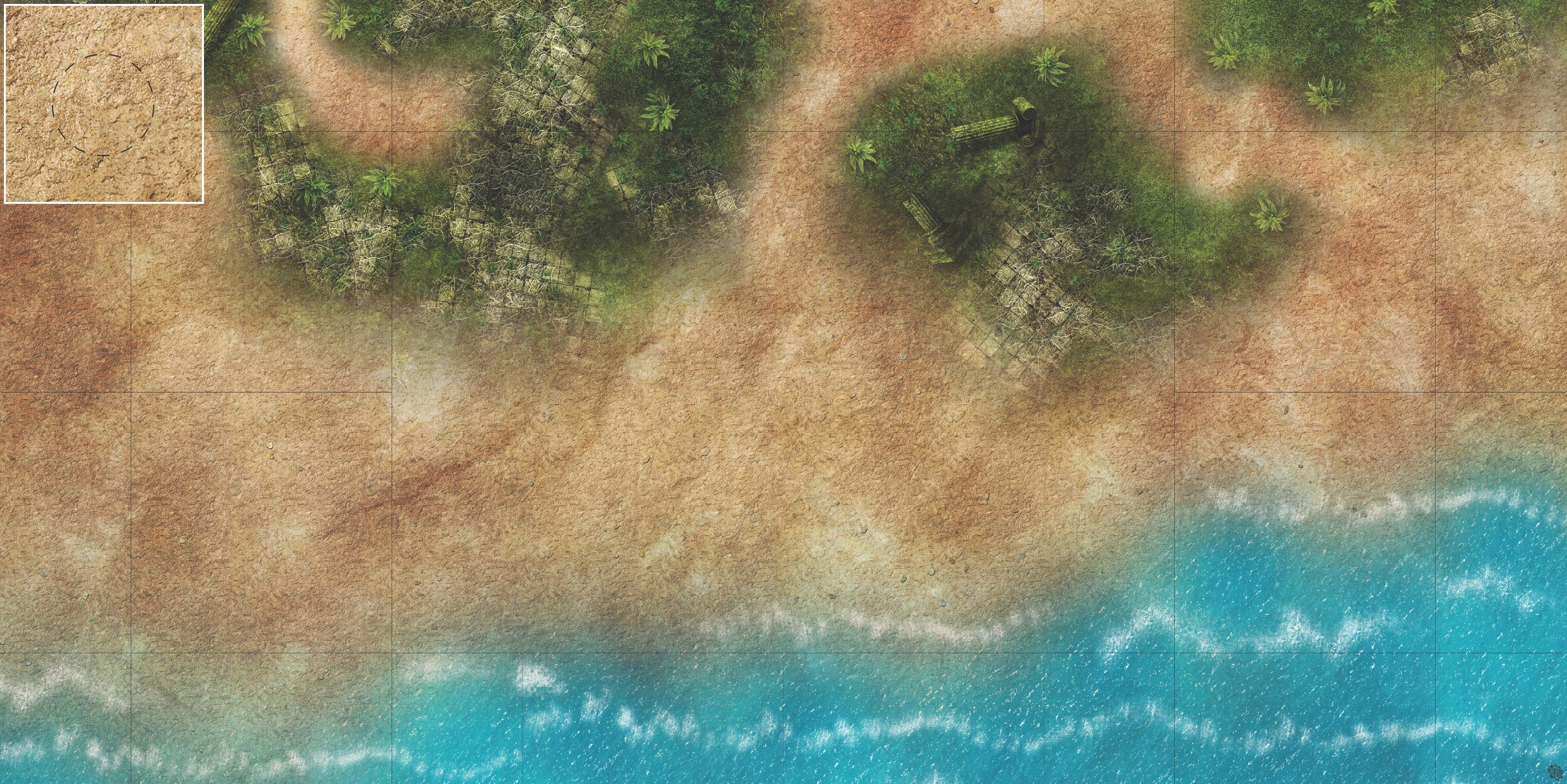 Mats by Mars: Jungle Treasure Tabletop Wargaming Play Mat