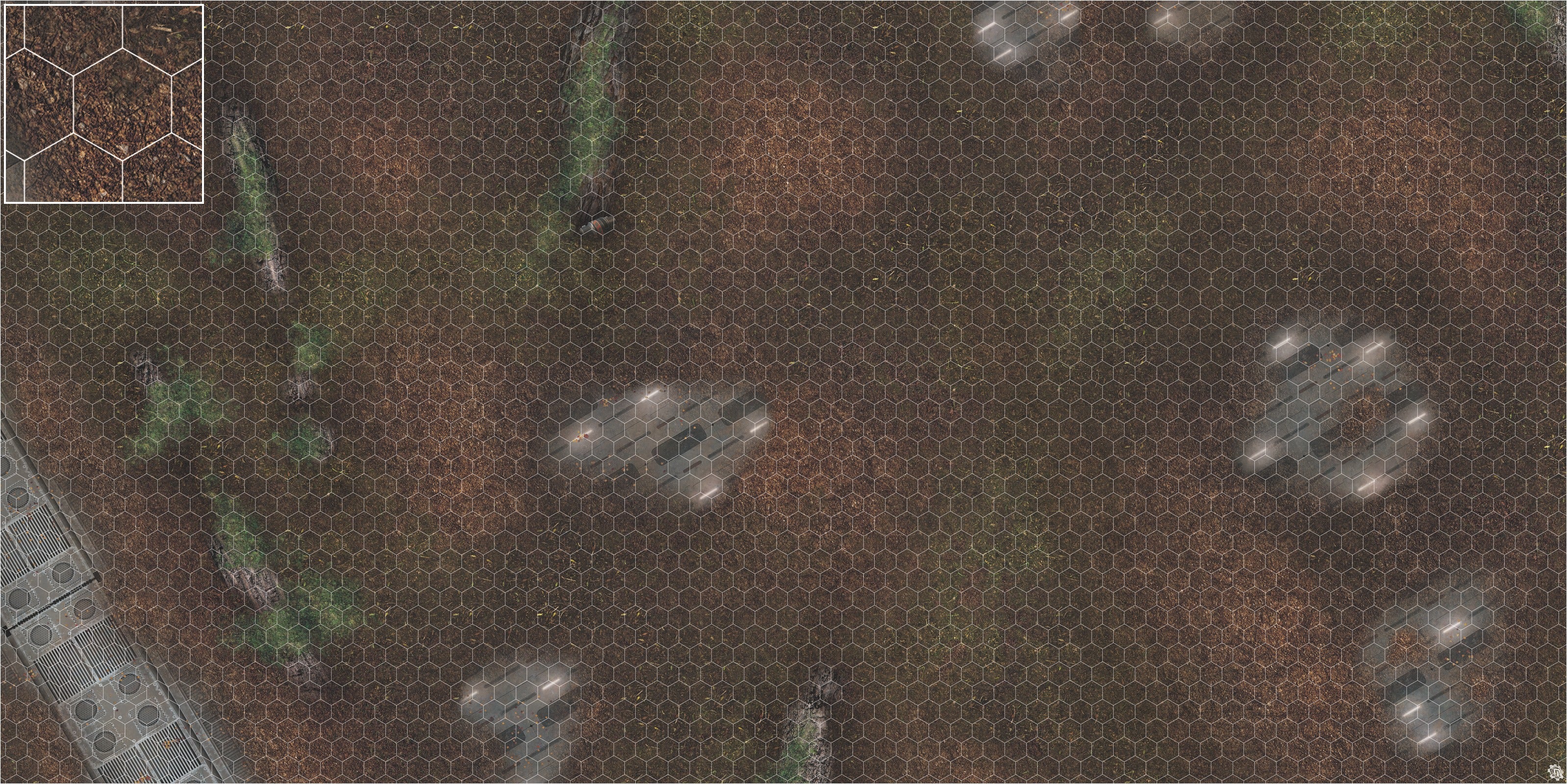 Mats by Mars: Hidden Outpost (White) Tabletop Wargaming Play Mat