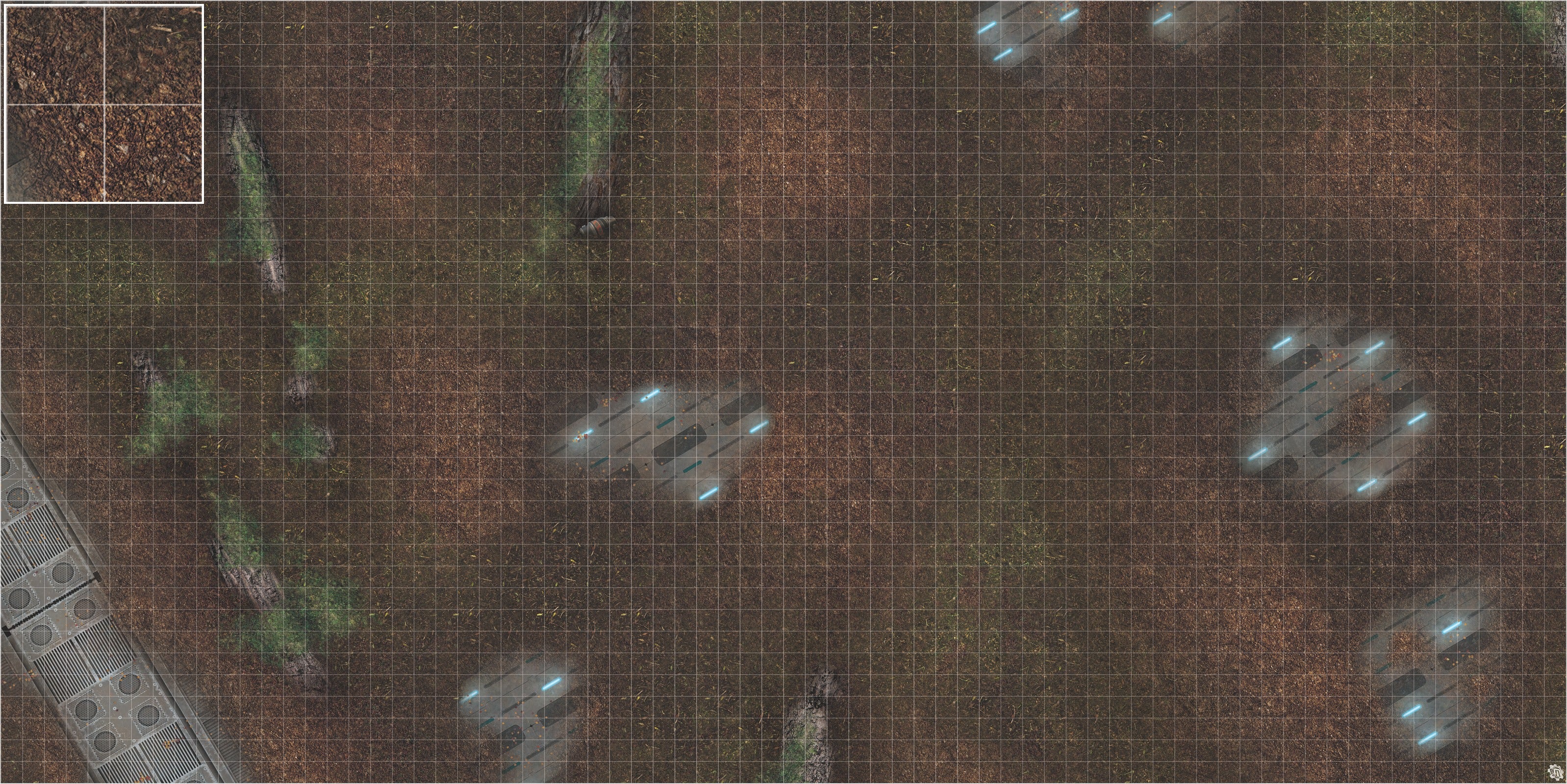 Mats by Mars: Hidden Outpost (Blue) Tabletop Wargaming Play Mat