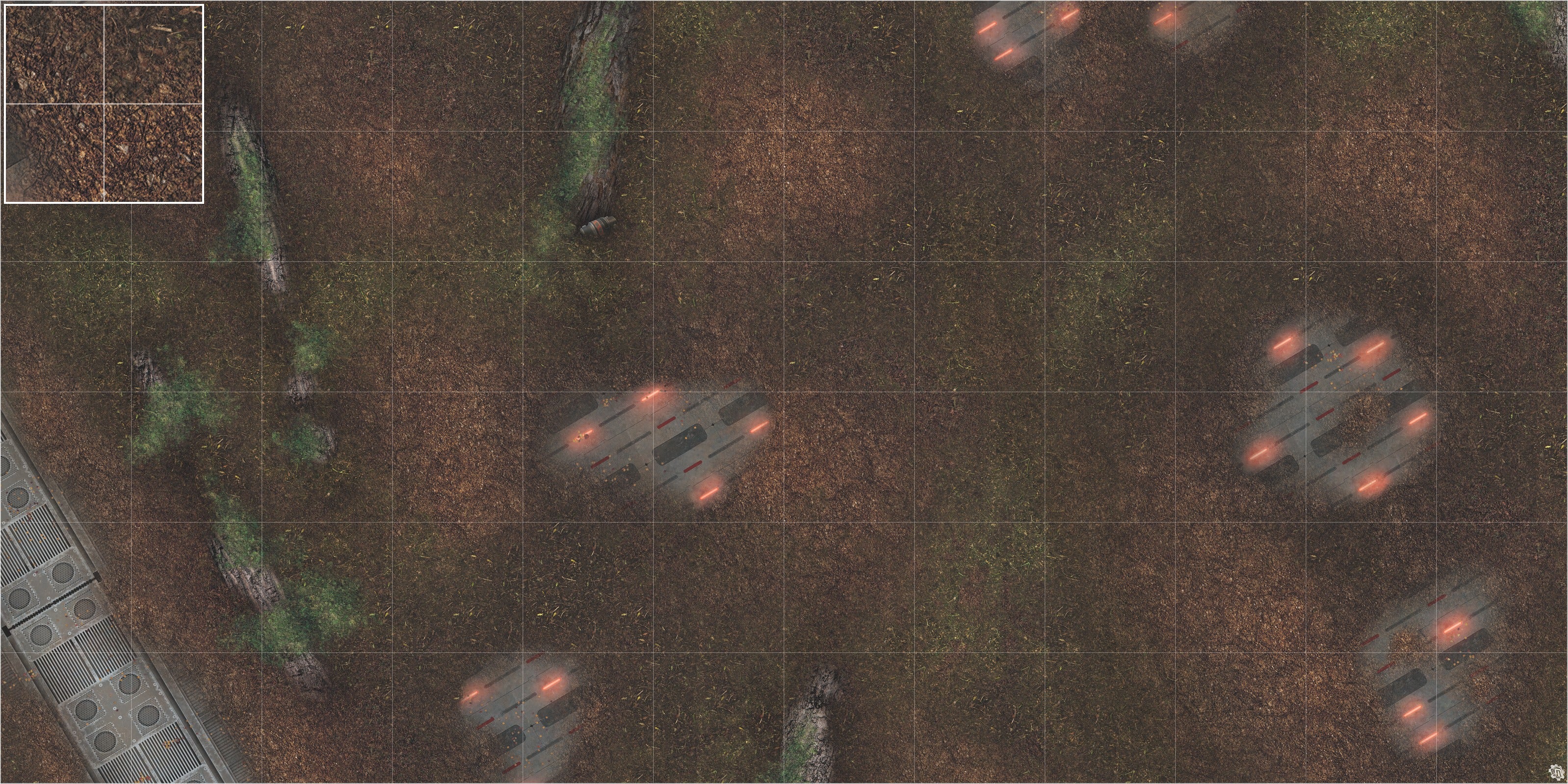 Mats by Mars: Hidden Outpost (Red) Tabletop Wargaming Play Mat