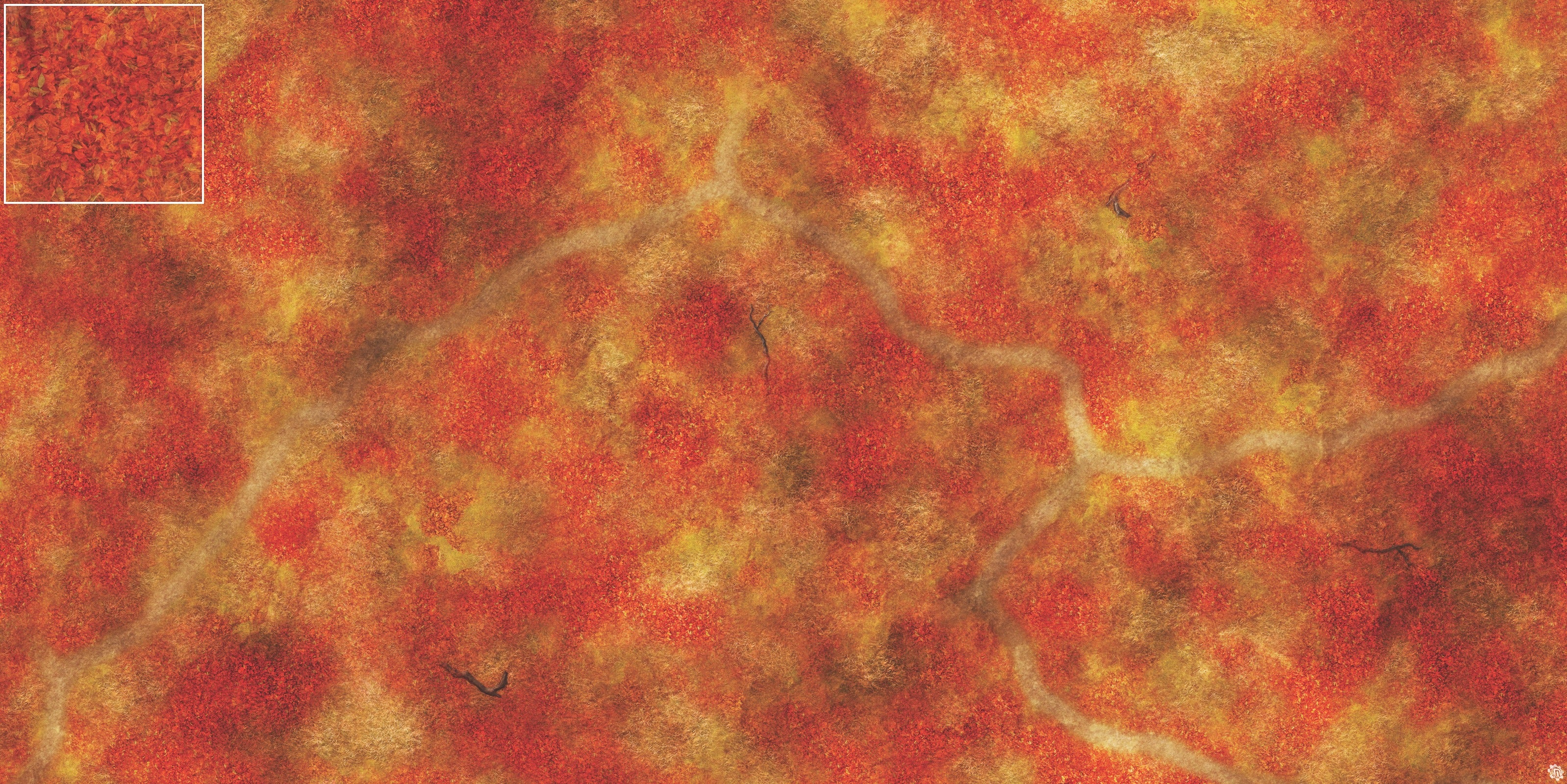 Mats by Mars: Autumn Forest Trail Tabletop Wargaming Play Mat