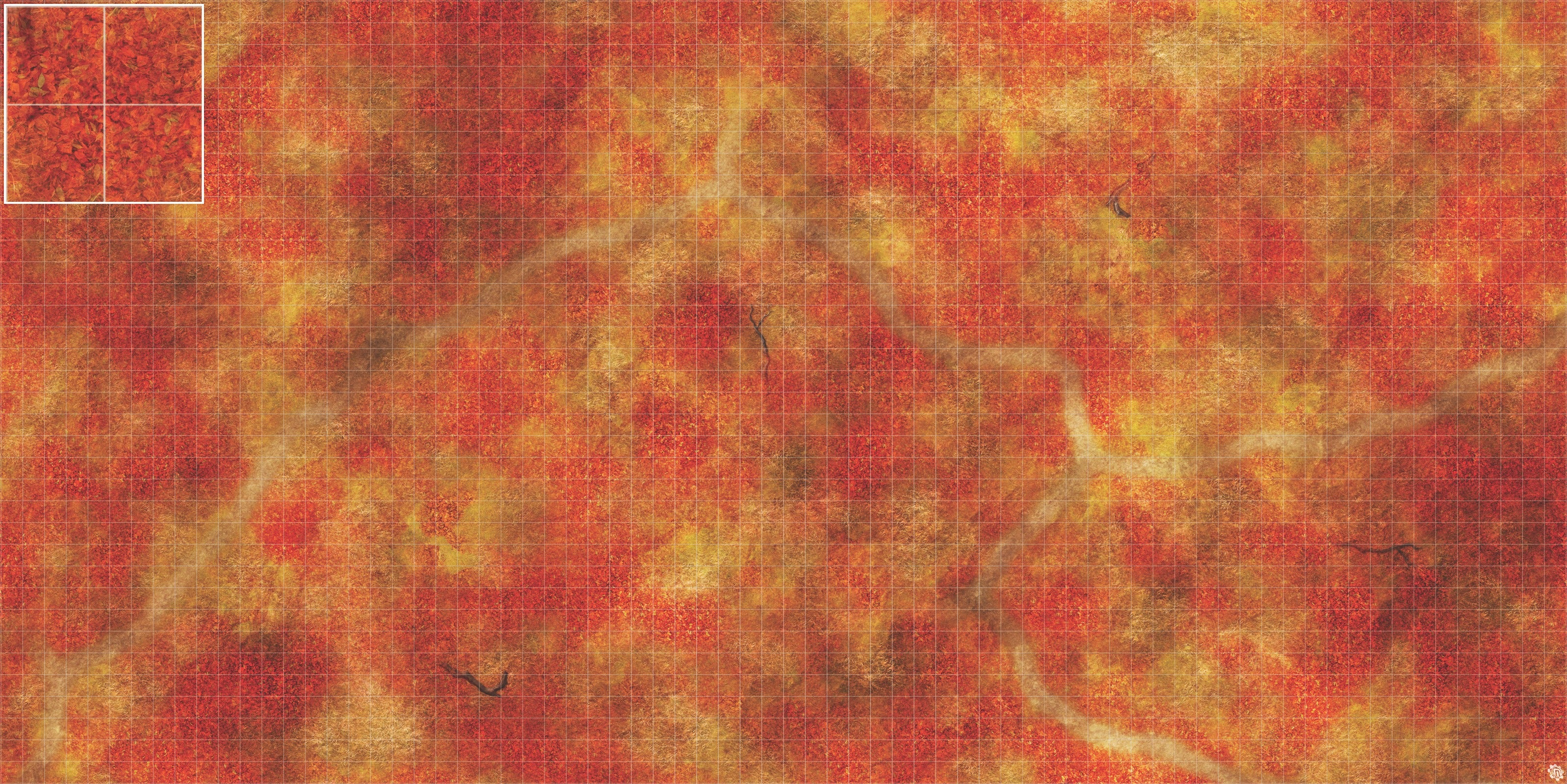Mats by Mars: Autumn Forest Trail Tabletop Wargaming Play Mat