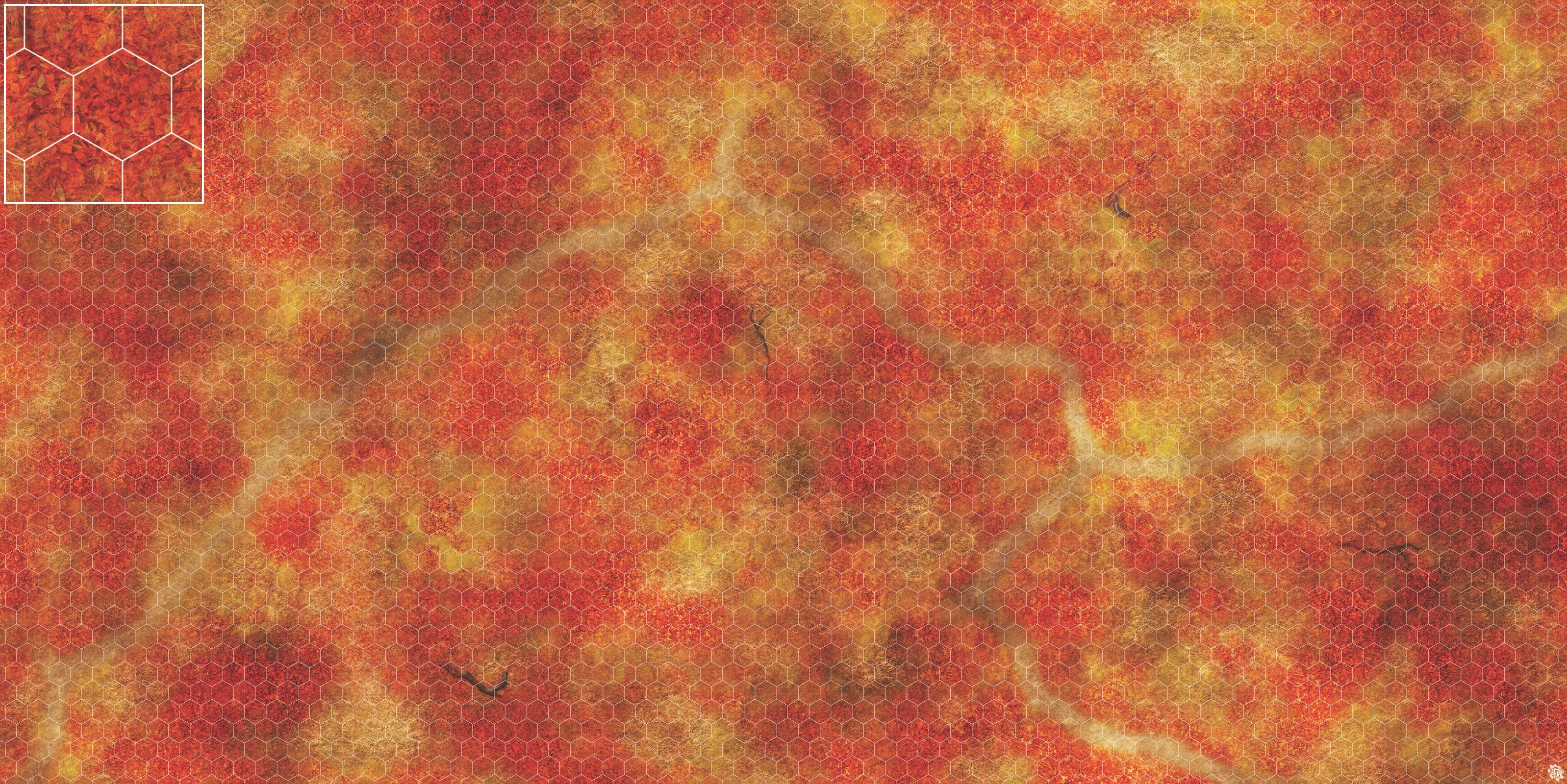 Mats by Mars: Autumn Forest Trail Tabletop Wargaming Play Mat