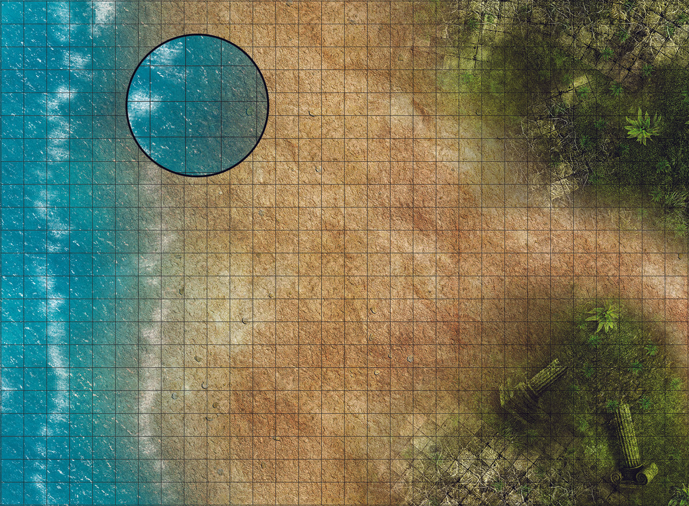 Mats by Mars: Jungle Treasure Tabletop Wargaming Play Mat