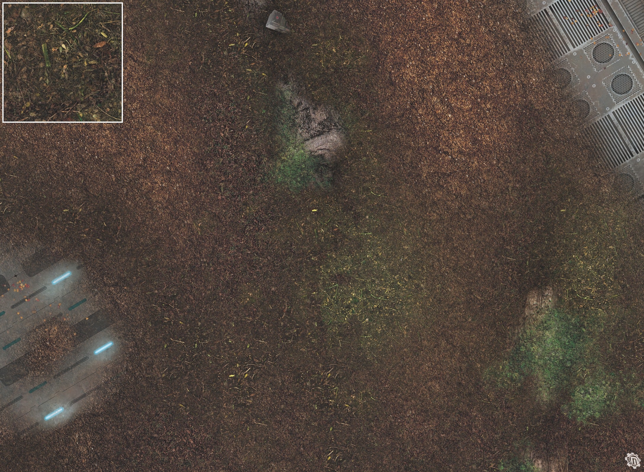 Mats by Mars: Hidden Outpost (Blue) Tabletop Wargaming Play Mat