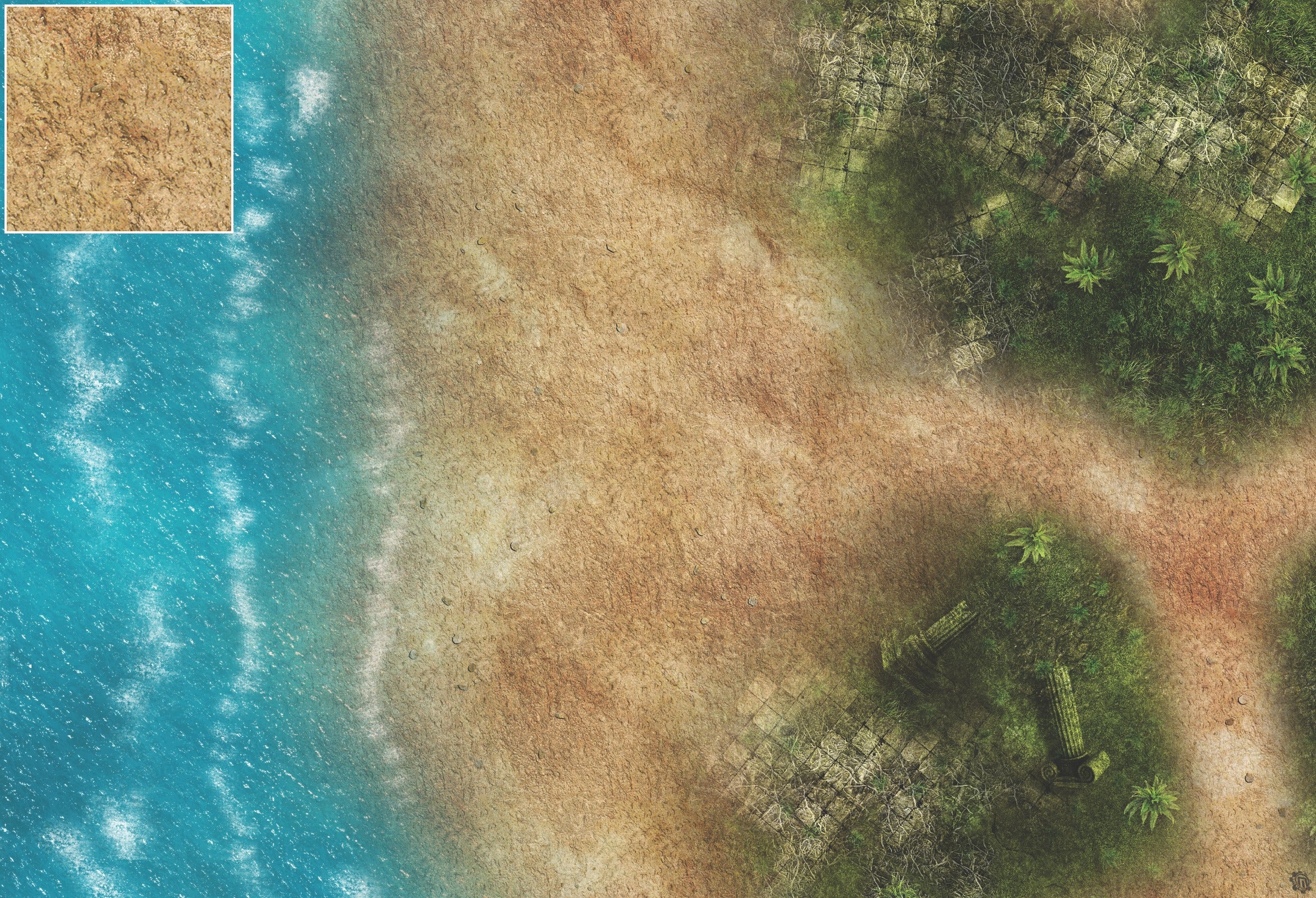 Mats by Mars: Jungle Treasure Tabletop Wargaming Play Mat