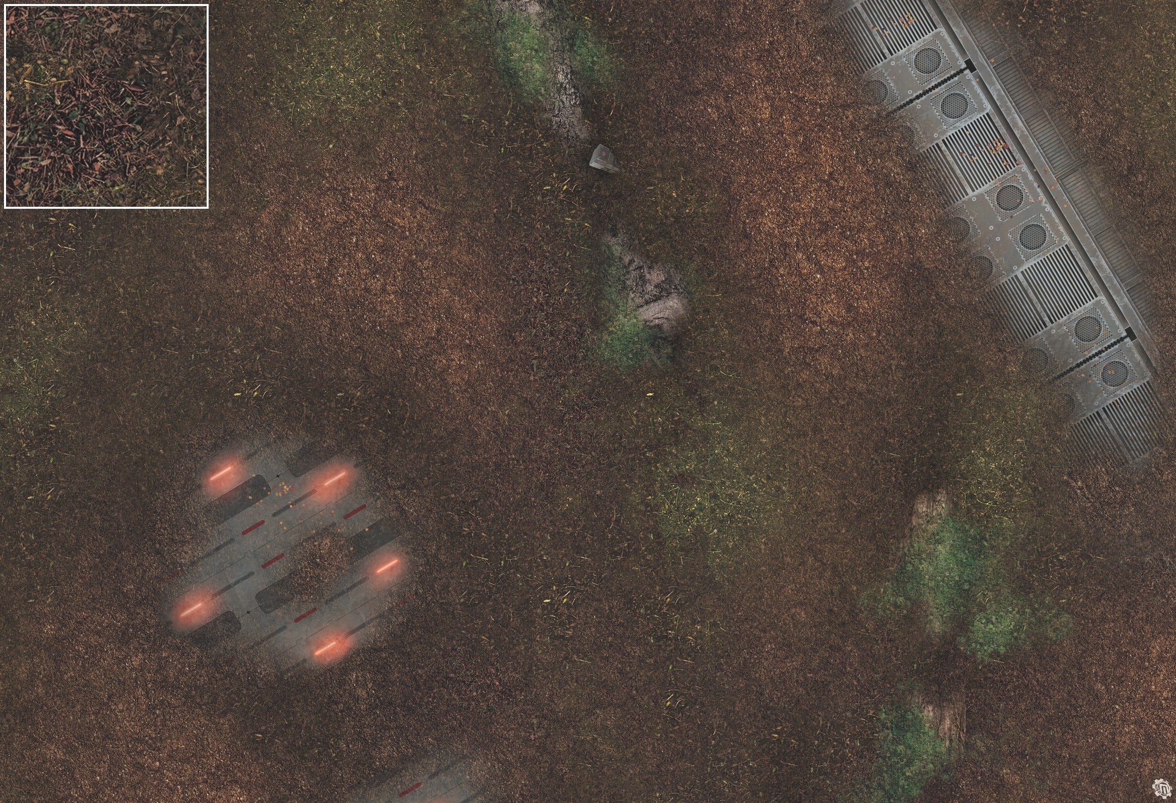 Mats by Mars: Hidden Outpost (Red) Tabletop Wargaming Play Mat