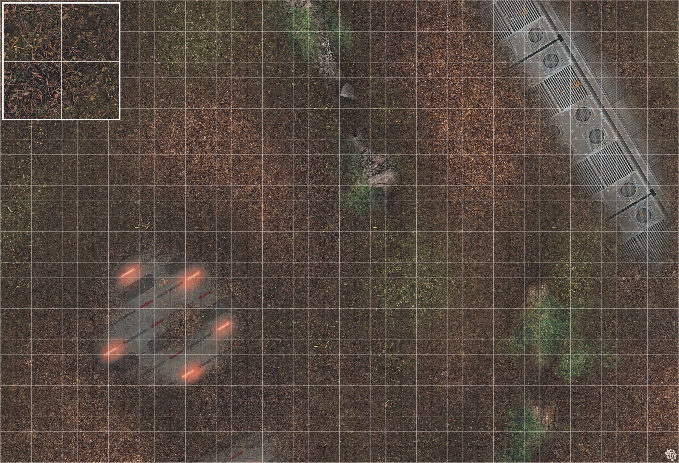 Mats by Mars: Hidden Outpost (Red) Tabletop Wargaming Play Mat