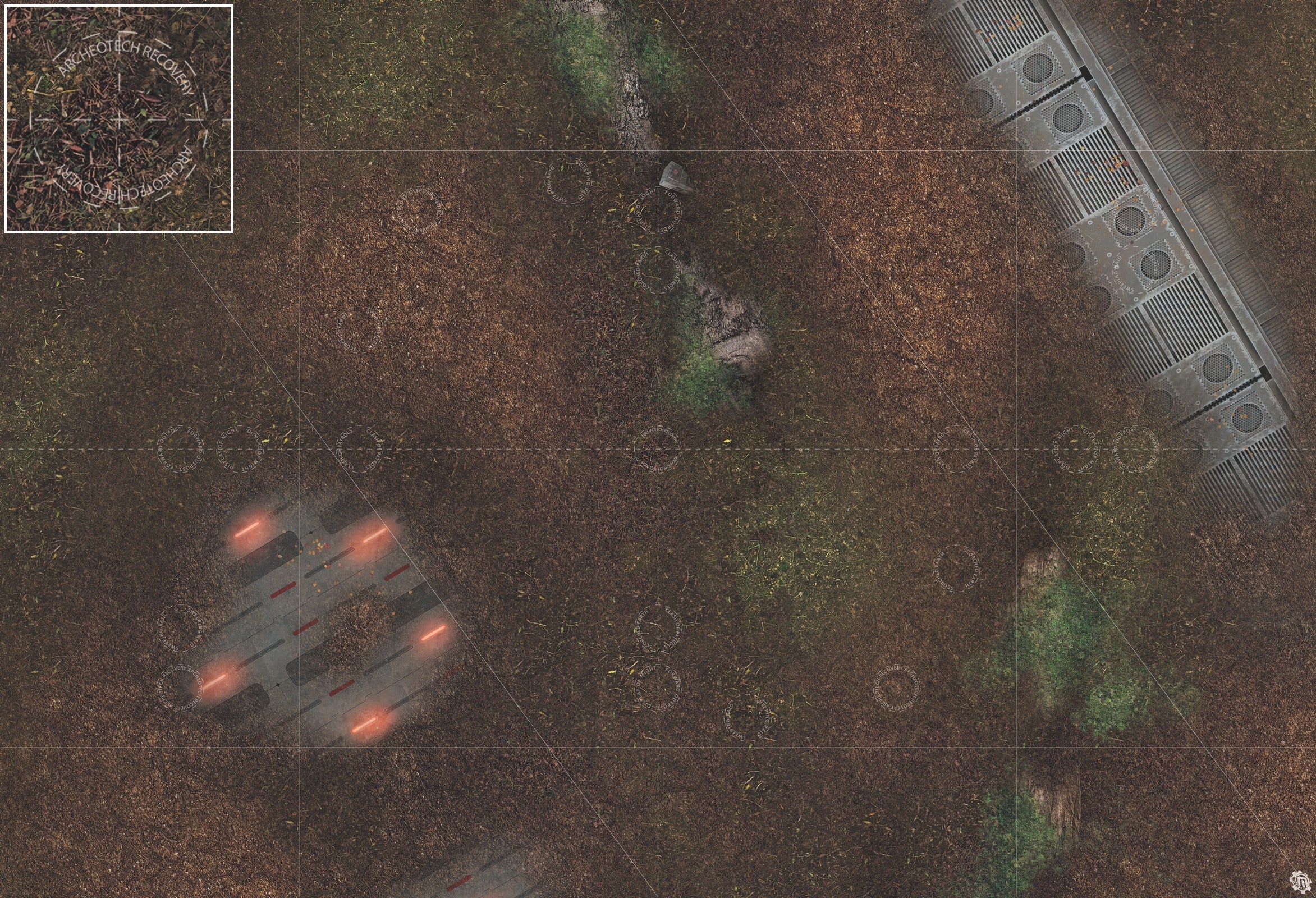 Mats by Mars: Hidden Outpost (Red) Tabletop Wargaming Play Mat