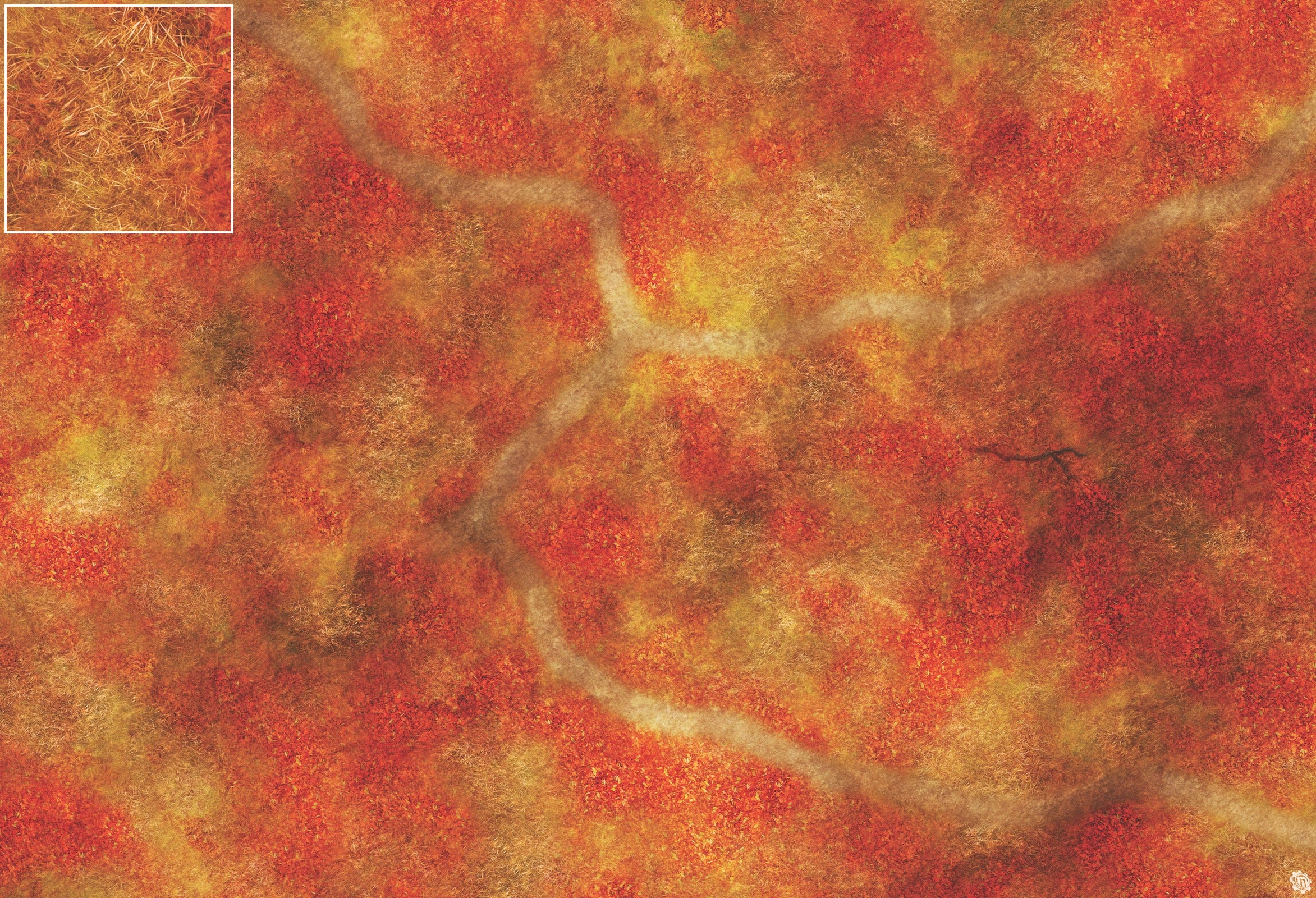 Mats by Mars: Autumn Forest Trail Tabletop Wargaming Play Mat