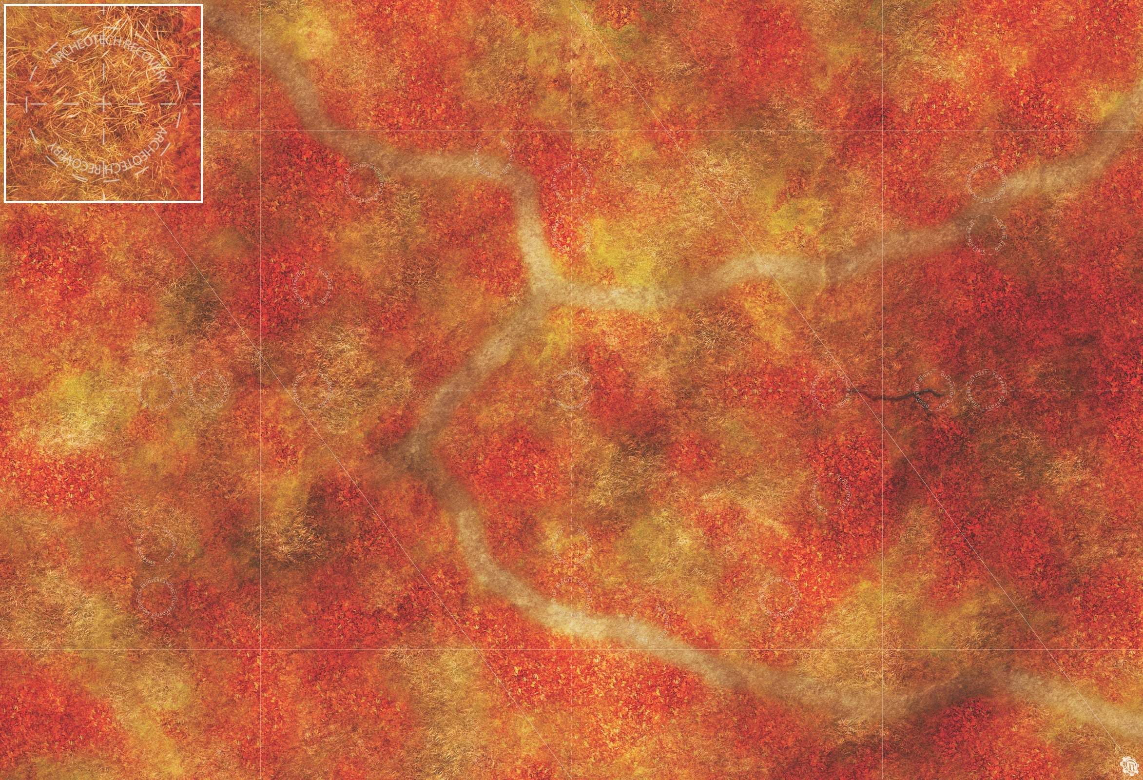 Mats by Mars: Autumn Forest Trail Tabletop Wargaming Play Mat