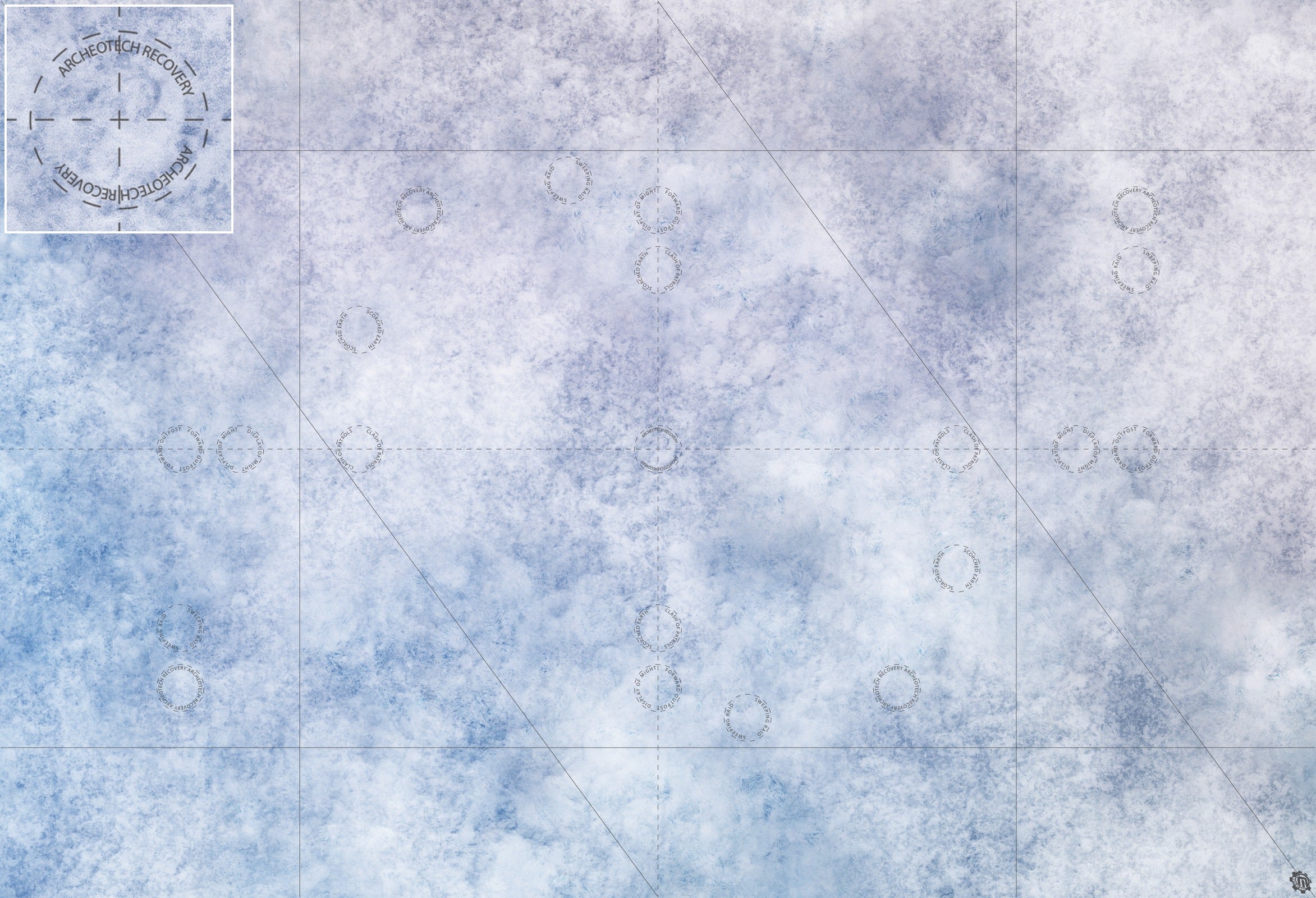 Mats by Mars: Glacial Plain Tabletop Wargaming Play Mat