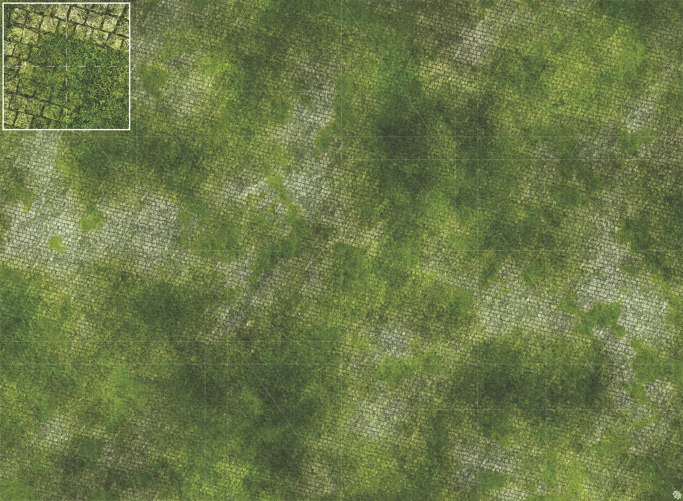Mats by Mars: Overgrown Cobbles Tabletop Wargaming Play Mat