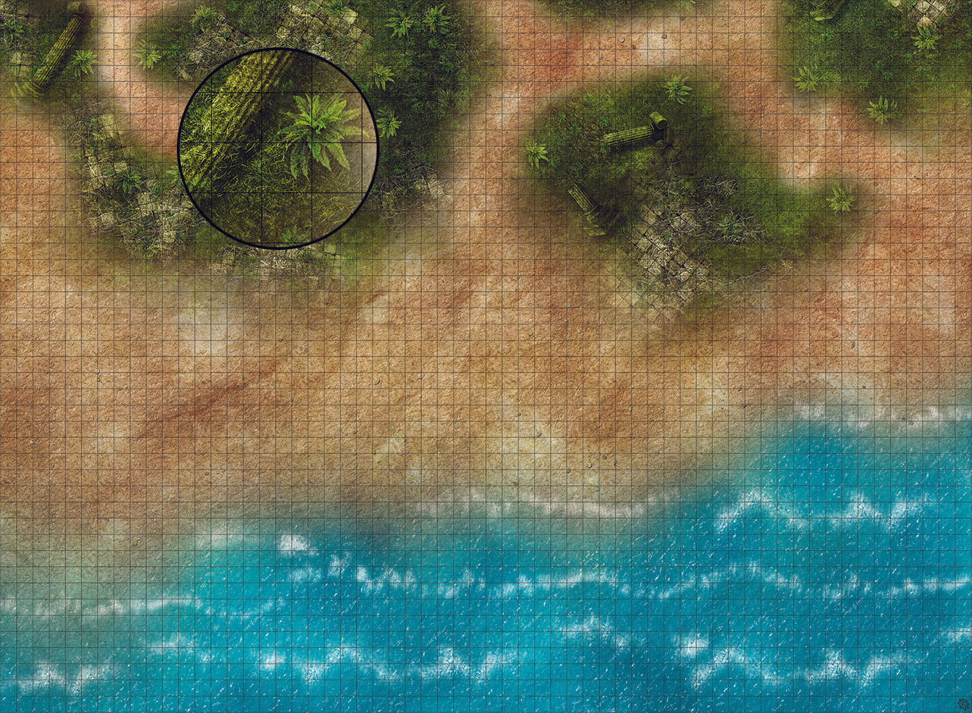 Mats by Mars: Jungle Treasure Tabletop Wargaming Play Mat