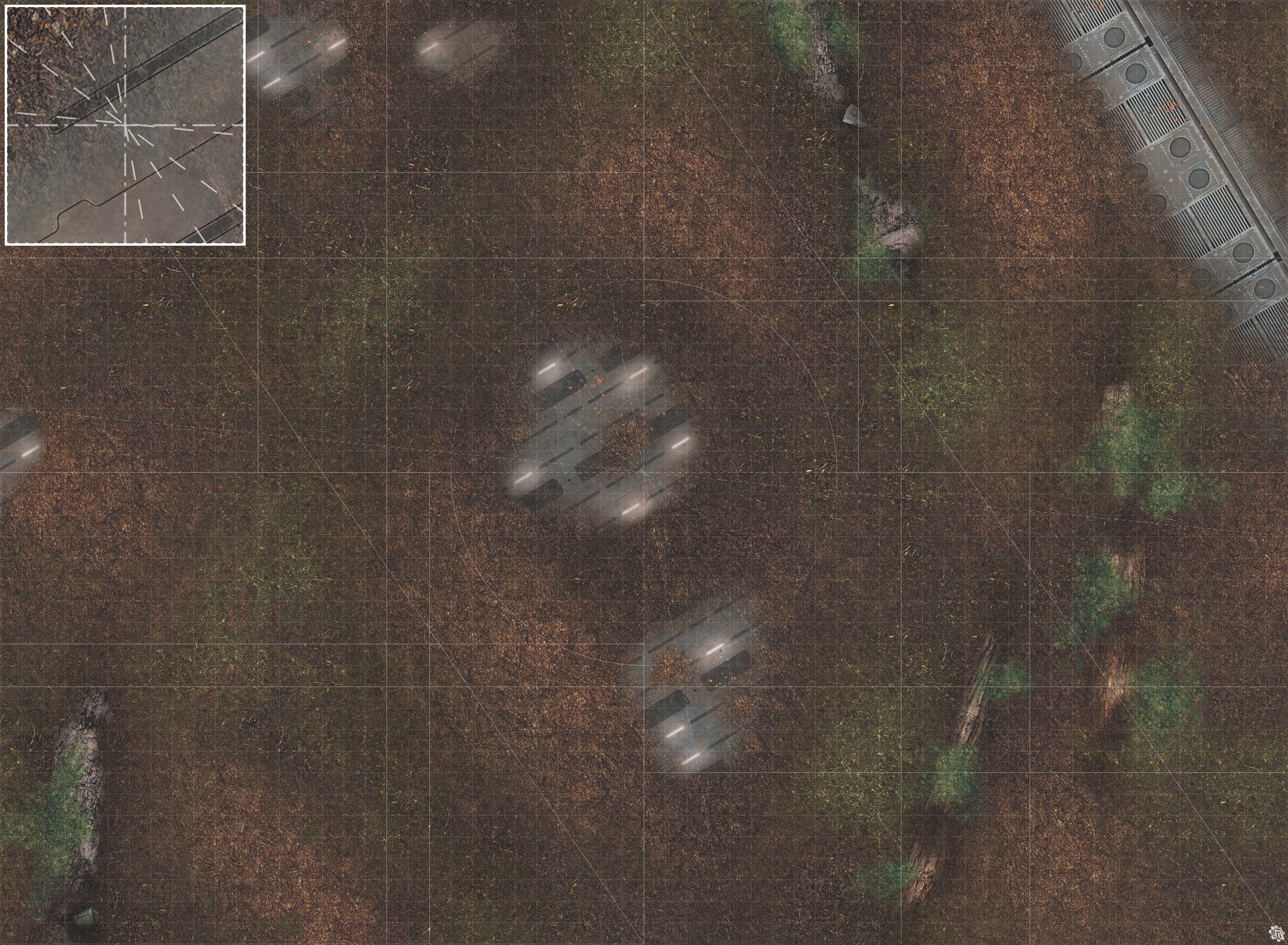 Mats by Mars: Hidden Outpost (White) Tabletop Wargaming Play Mat