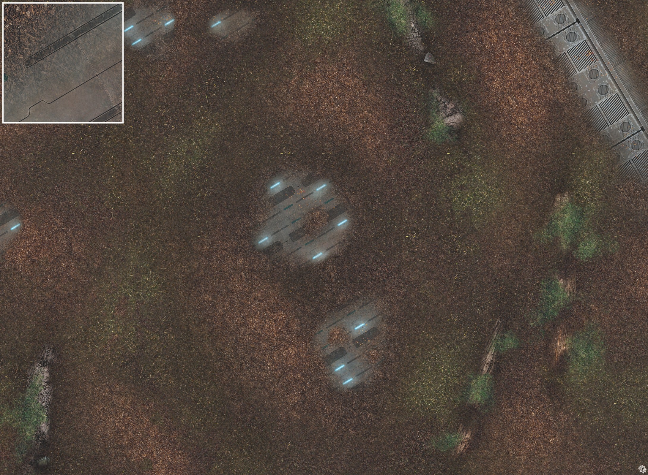 Mats by Mars: Hidden Outpost (Blue) Tabletop Wargaming Play Mat