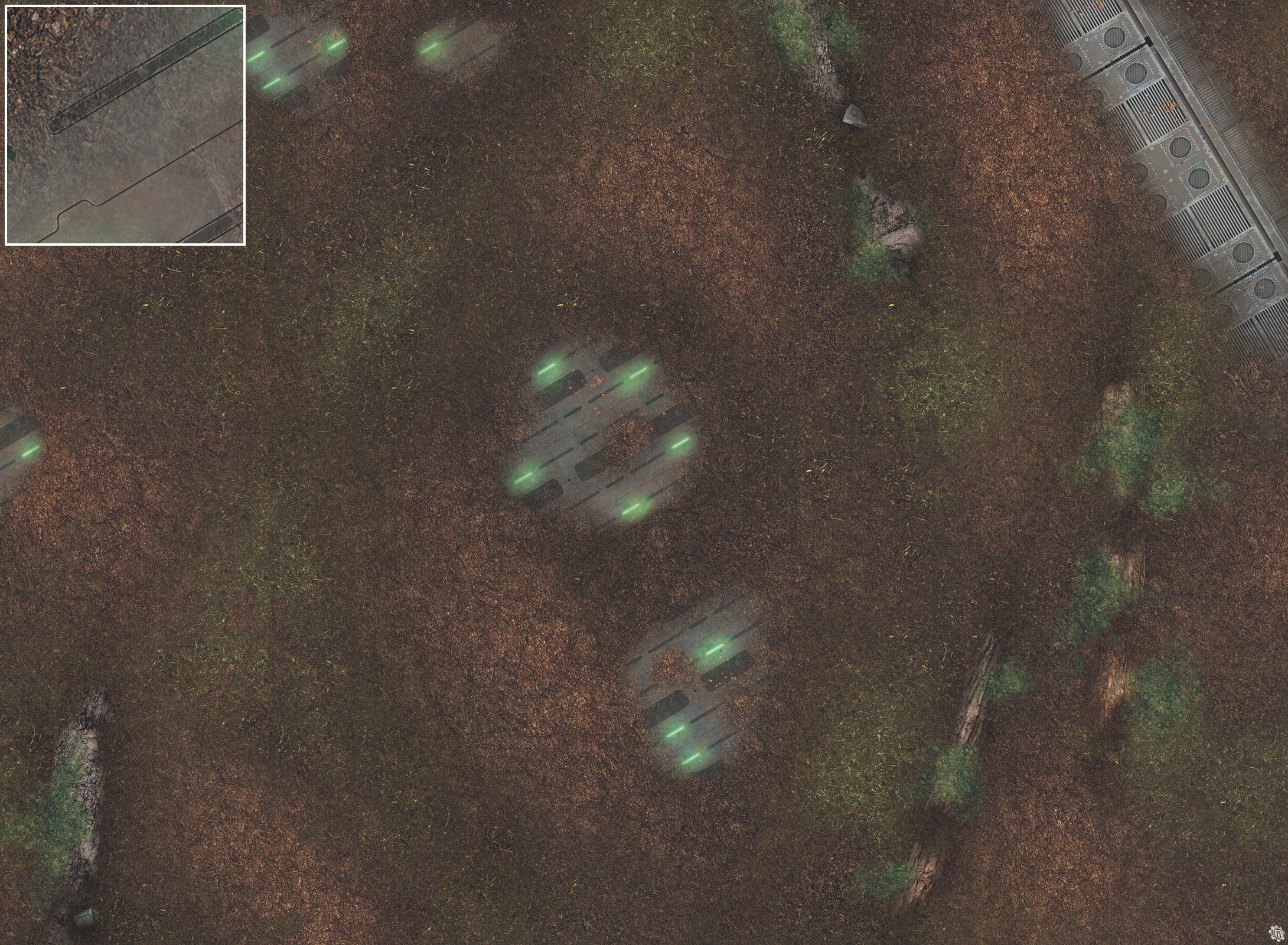 Mats by Mars: Hidden Outpost (Green) Tabletop Wargaming Play Mat