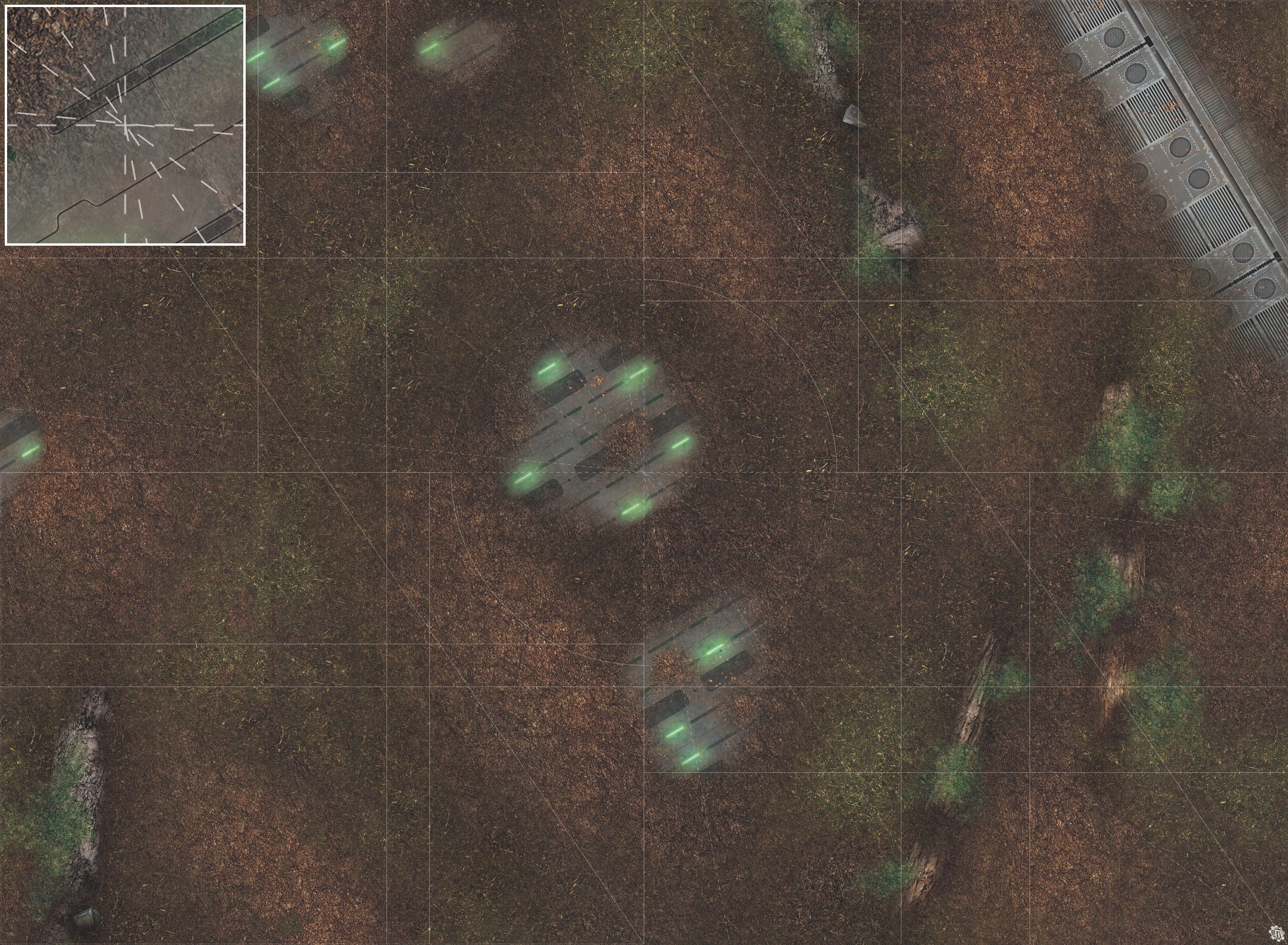 Mats by Mars: Hidden Outpost (Green) Tabletop Wargaming Play Mat