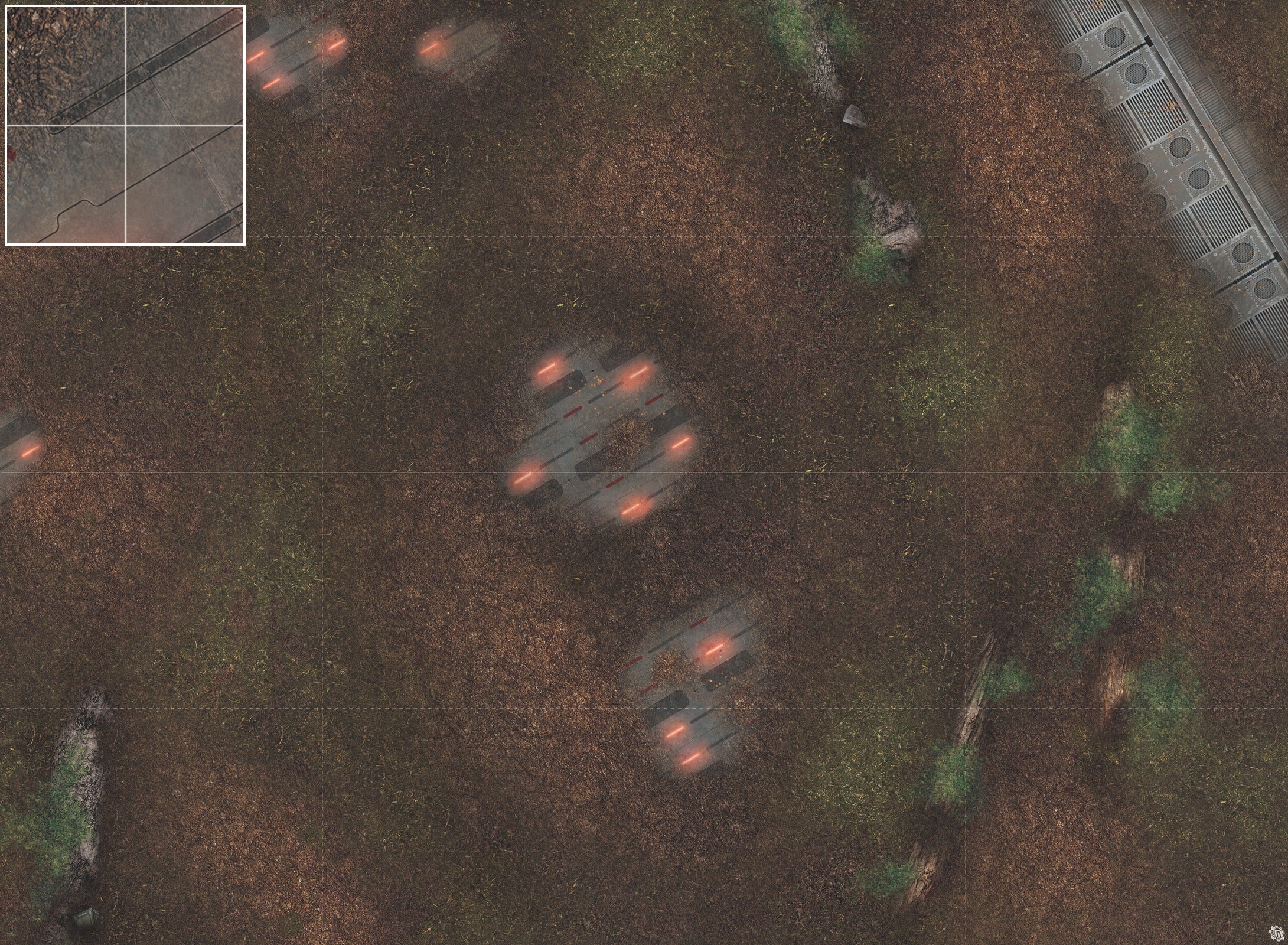 Mats by Mars: Hidden Outpost (Red) Tabletop Wargaming Play Mat
