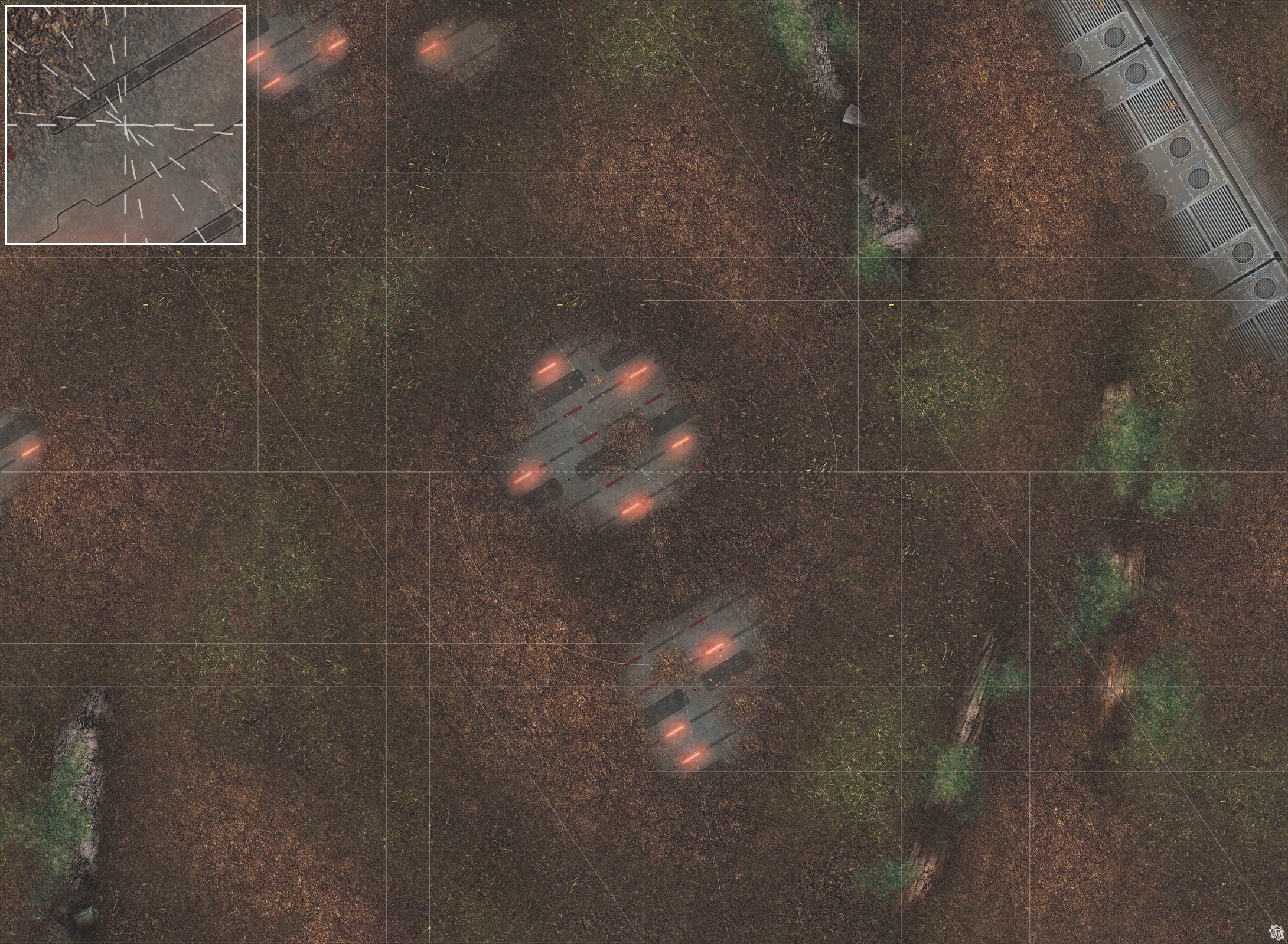 Mats by Mars: Hidden Outpost (Red) Tabletop Wargaming Play Mat