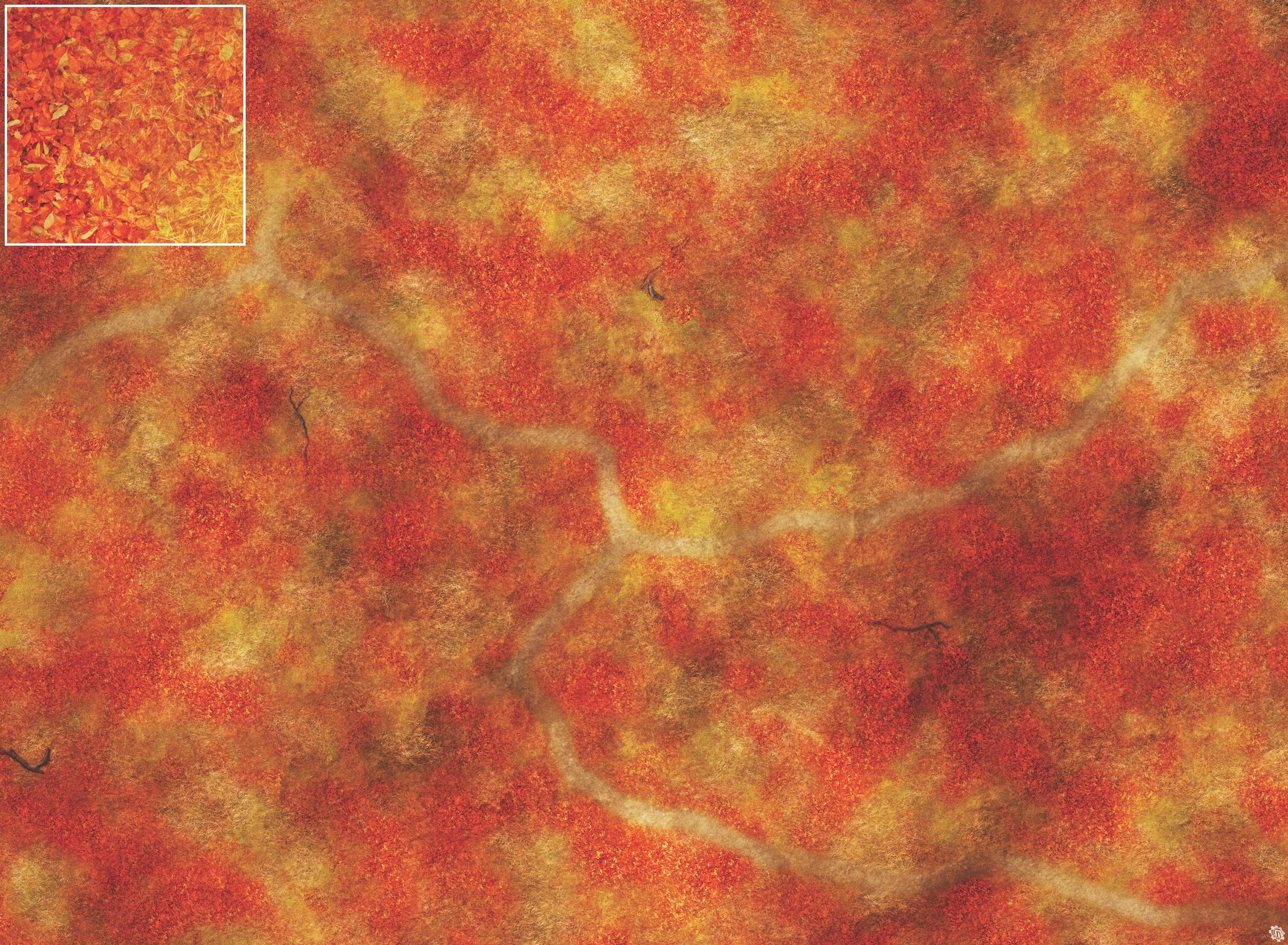 Mats by Mars: Autumn Forest Trail Tabletop Wargaming Play Mat