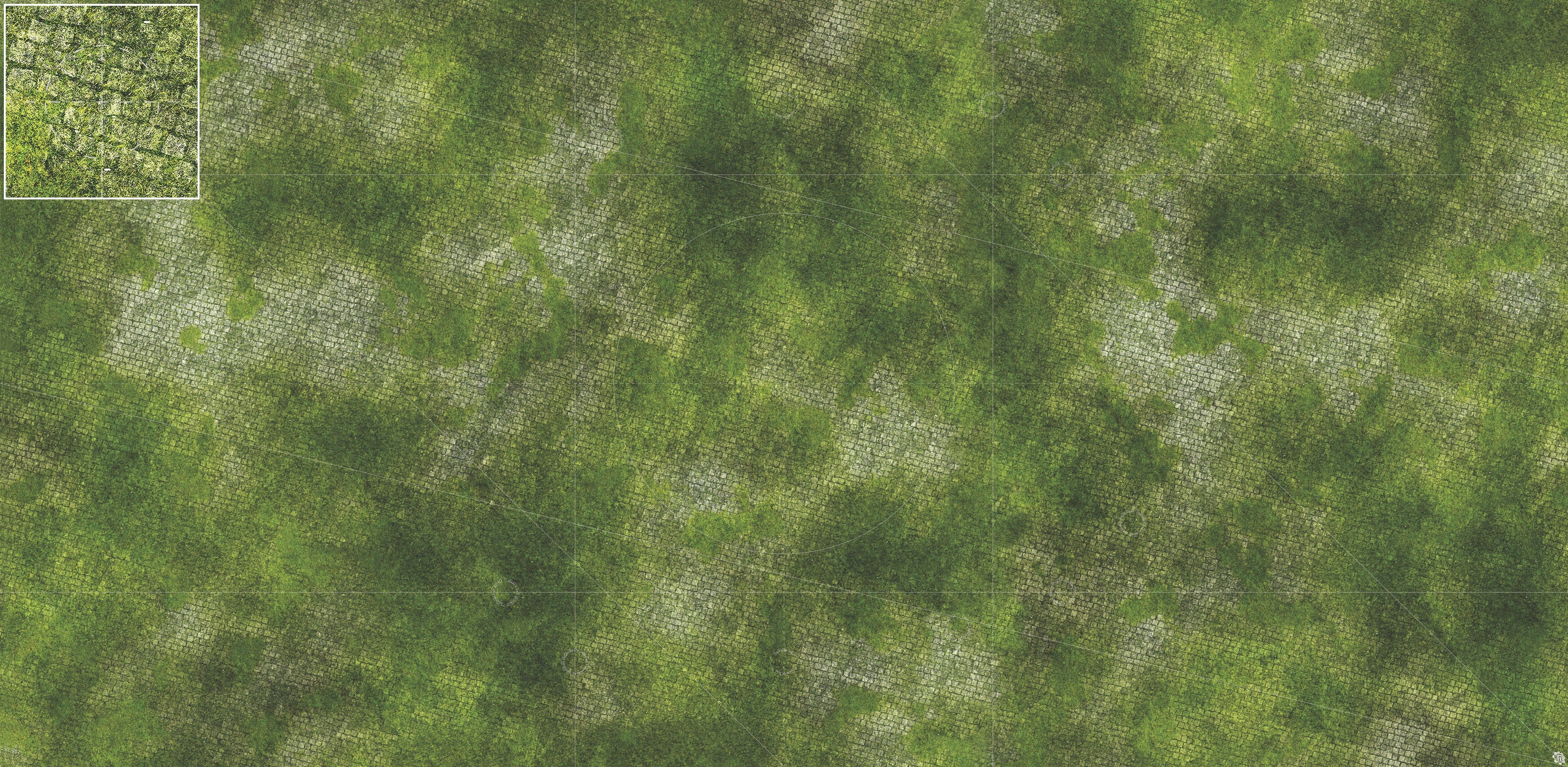 Mats by Mars: Overgrown Cobbles Tabletop Wargaming Play Mat