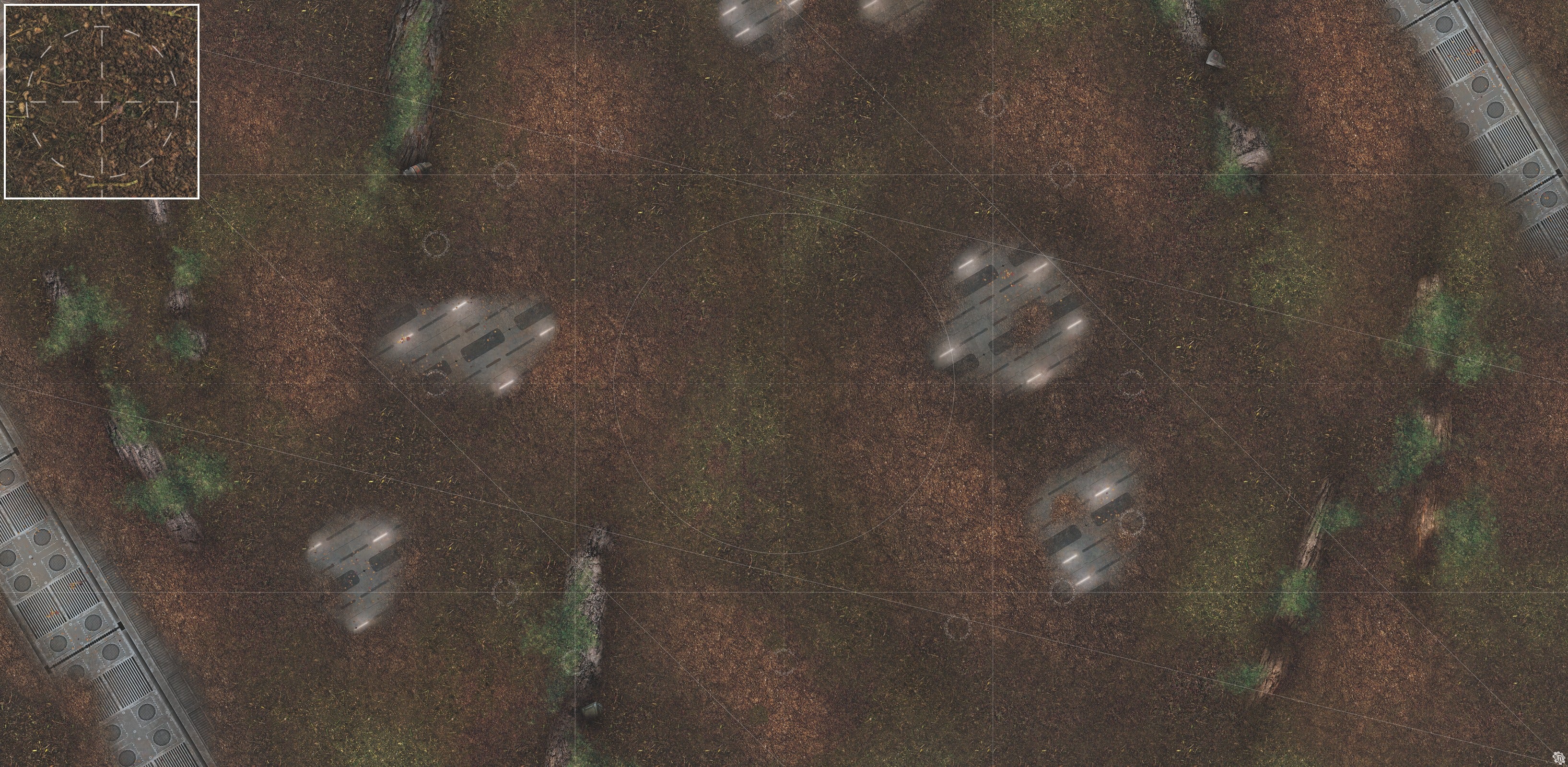 Mats by Mars: Hidden Outpost (White) Tabletop Wargaming Play Mat