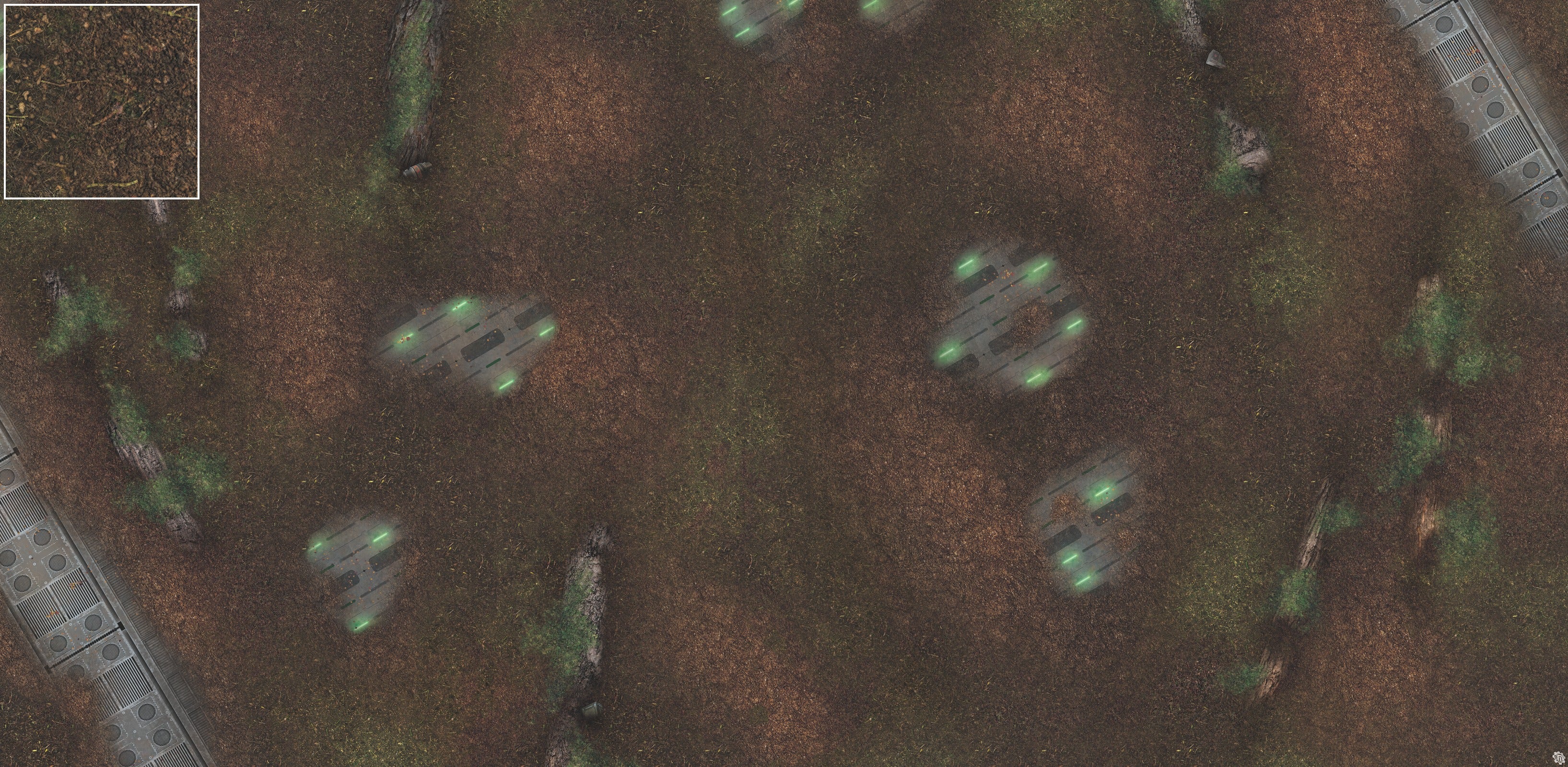 Mats by Mars: Hidden Outpost (Green) Tabletop Wargaming Play Mat