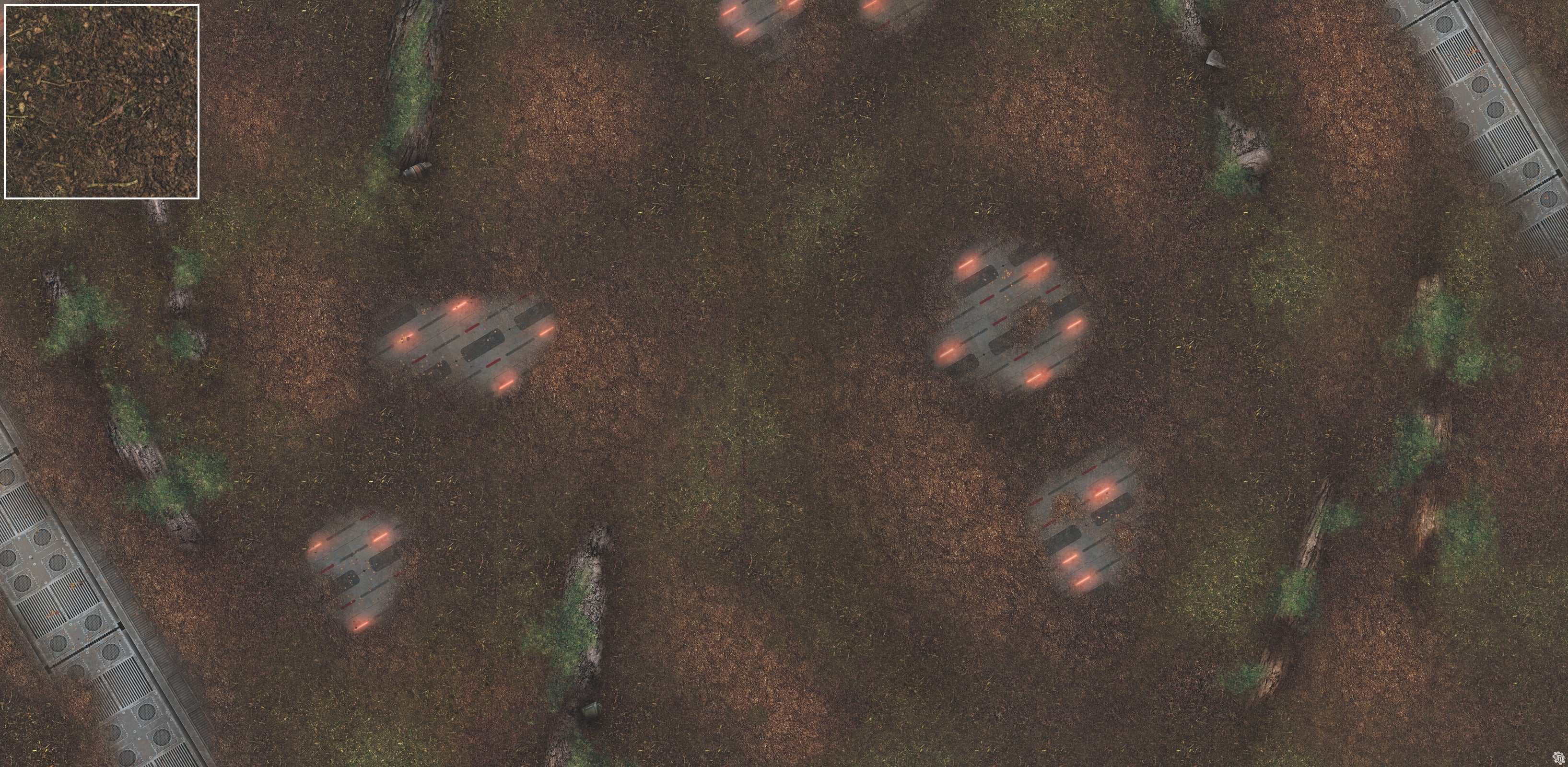 Mats by Mars: Hidden Outpost (Red) Tabletop Wargaming Play Mat