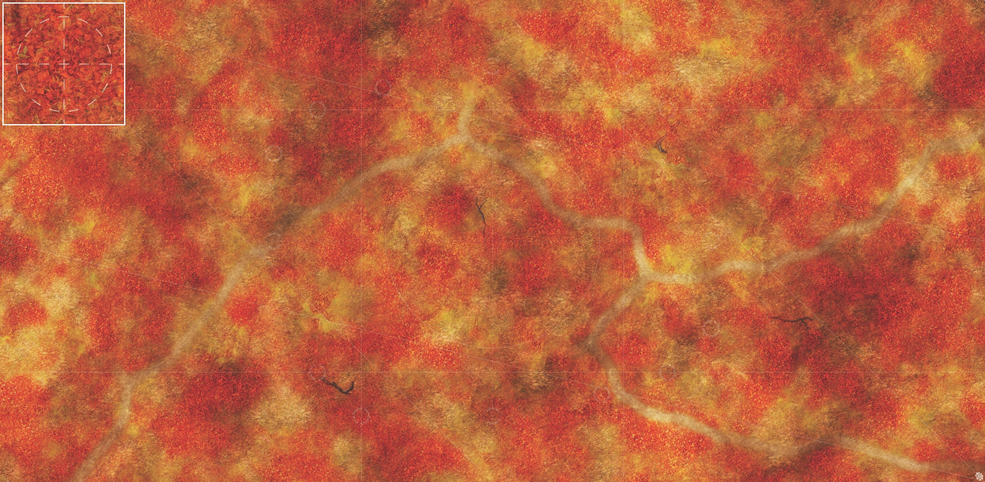 Mats by Mars: Autumn Forest Trail Tabletop Wargaming Play Mat