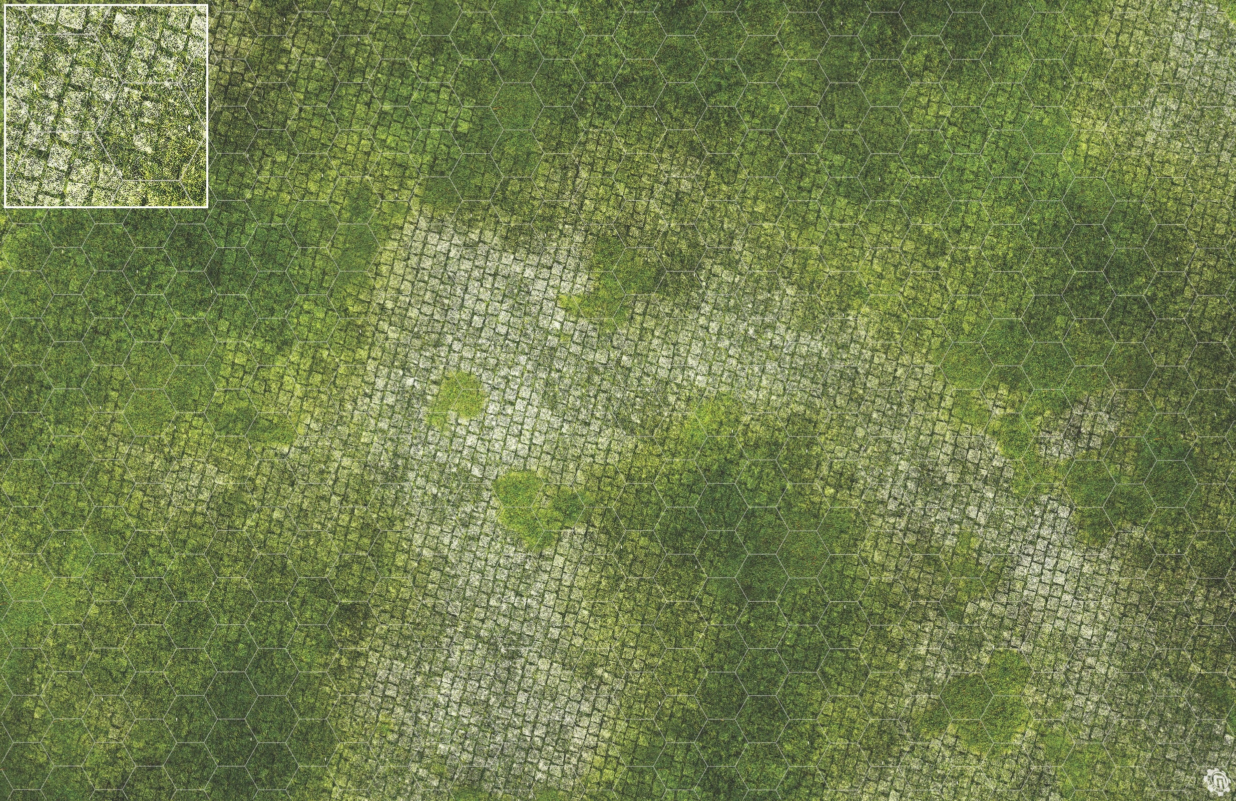 Mats by Mars: Overgrown Cobbles Tabletop Wargaming Play Mat