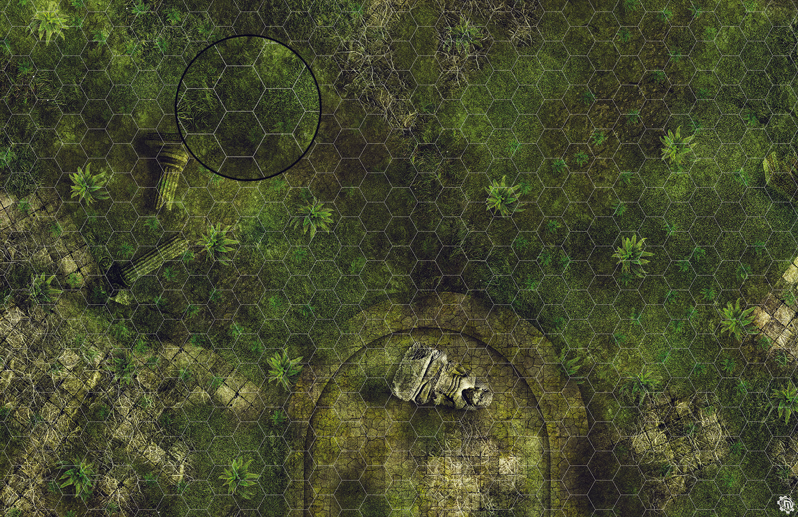 Mats by Mars: Forgotten Temple (Basin) Tabletop Wargaming Play Mat