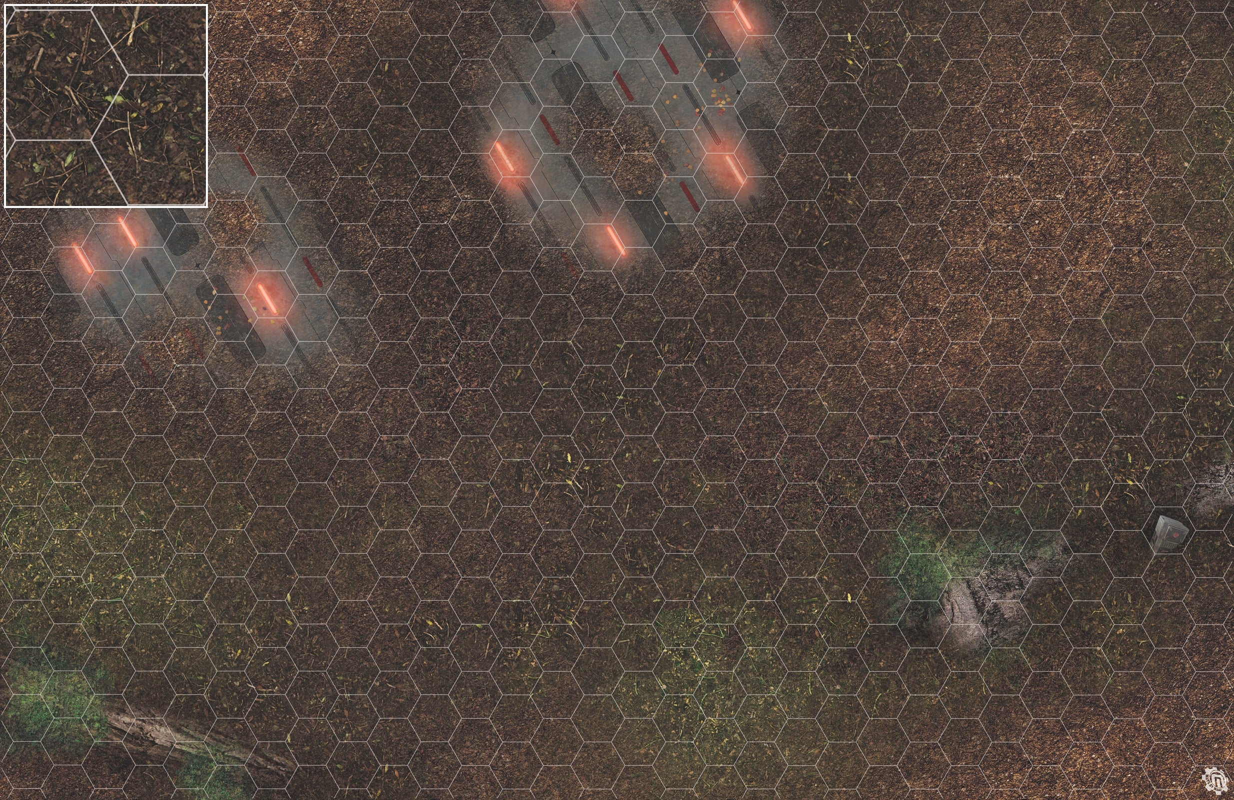 Mats by Mars: Hidden Outpost (Red) Tabletop Wargaming Play Mat