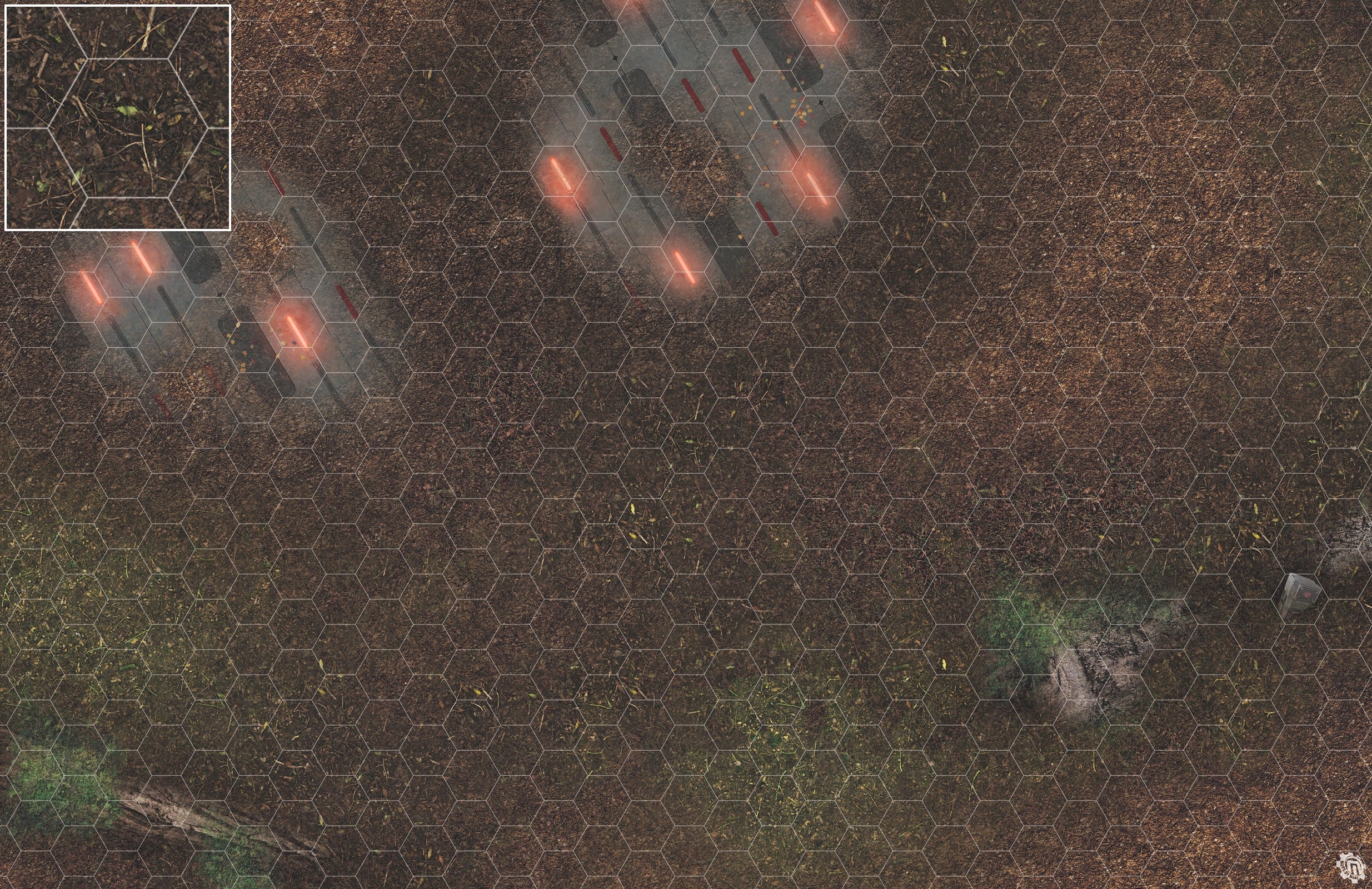 Mats by Mars: Hidden Outpost (Red) Tabletop Wargaming Play Mat