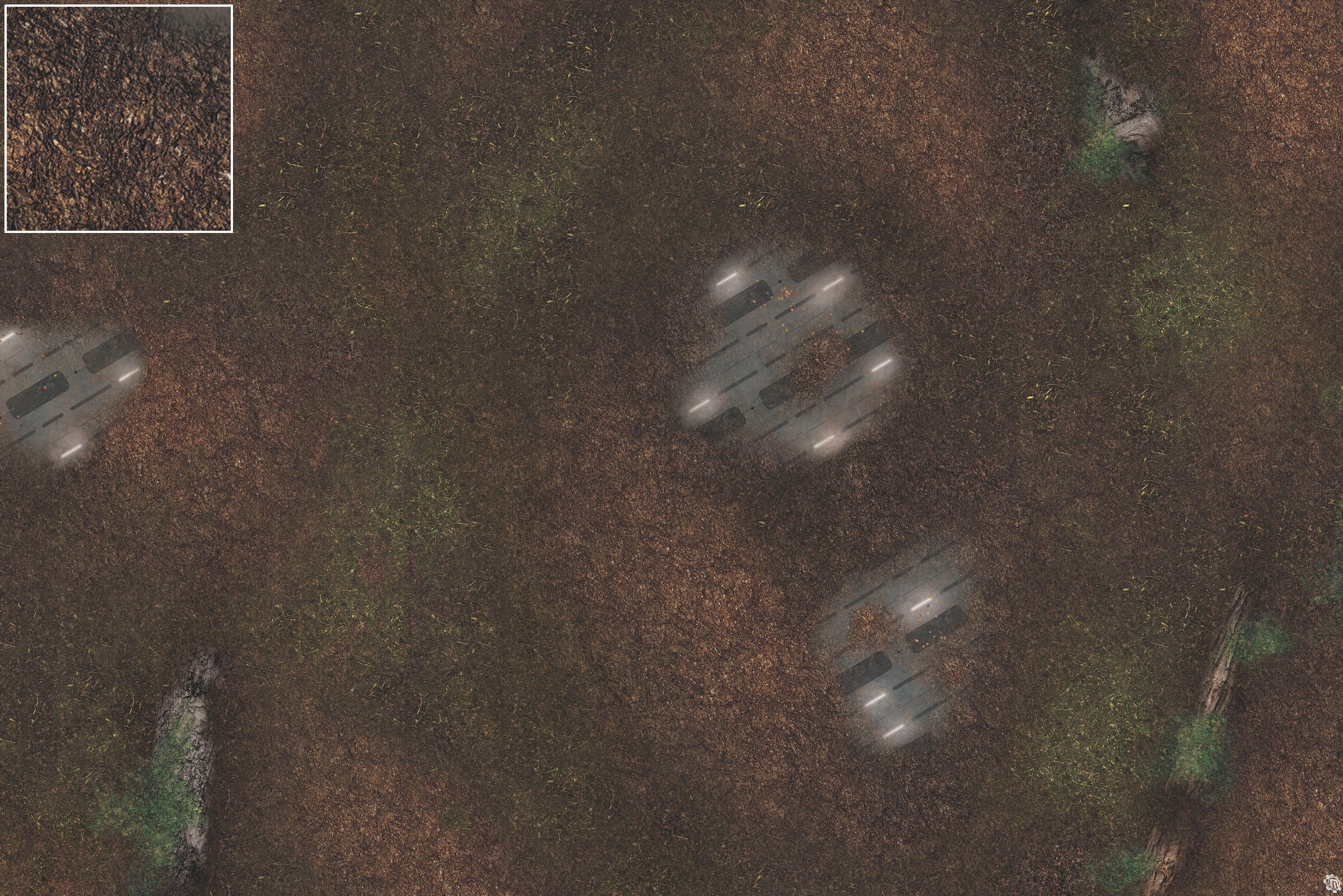Mats by Mars: Hidden Outpost (White) Tabletop Wargaming Play Mat
