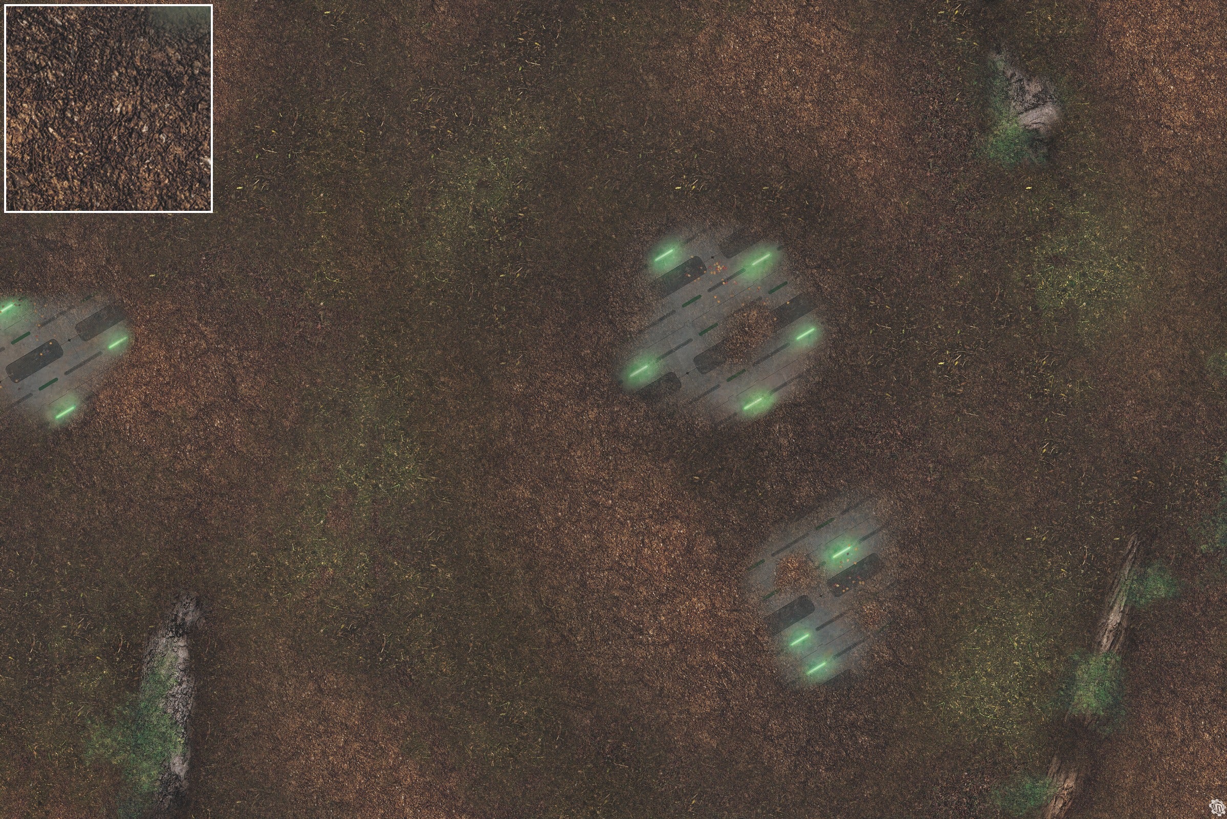 Mats by Mars: Hidden Outpost (Green) Tabletop Wargaming Play Mat