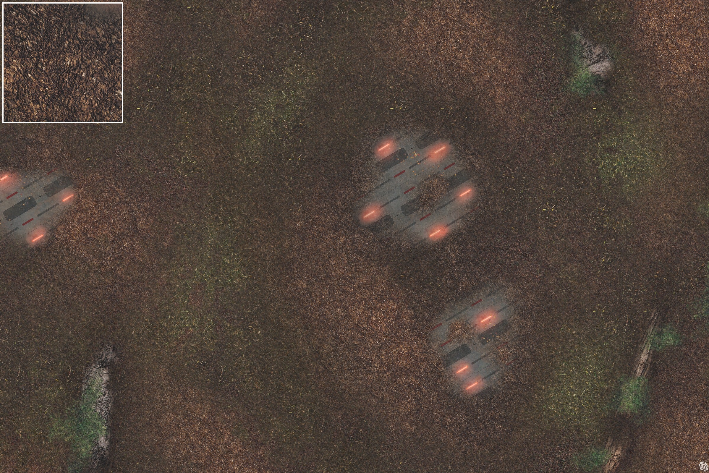 Mats by Mars: Hidden Outpost (Red) Tabletop Wargaming Play Mat