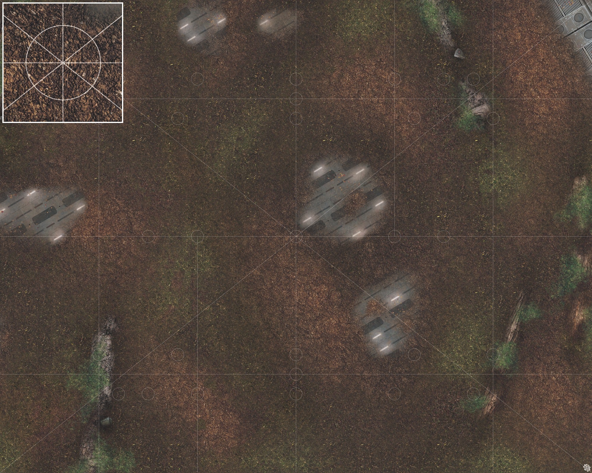 Mats by Mars: Hidden Outpost (White) Tabletop Wargaming Play Mat