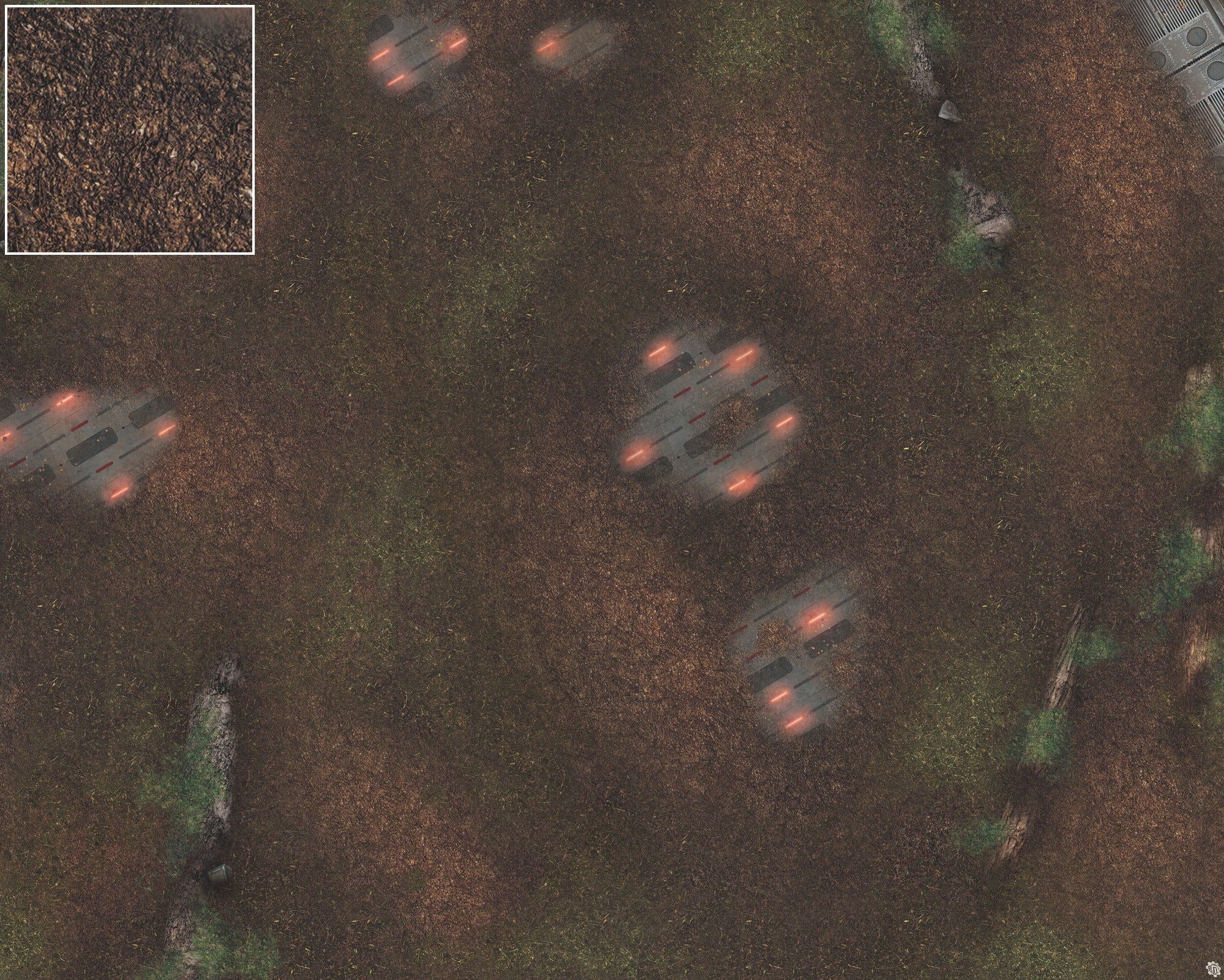 Mats by Mars: Hidden Outpost (Red) Tabletop Wargaming Play Mat