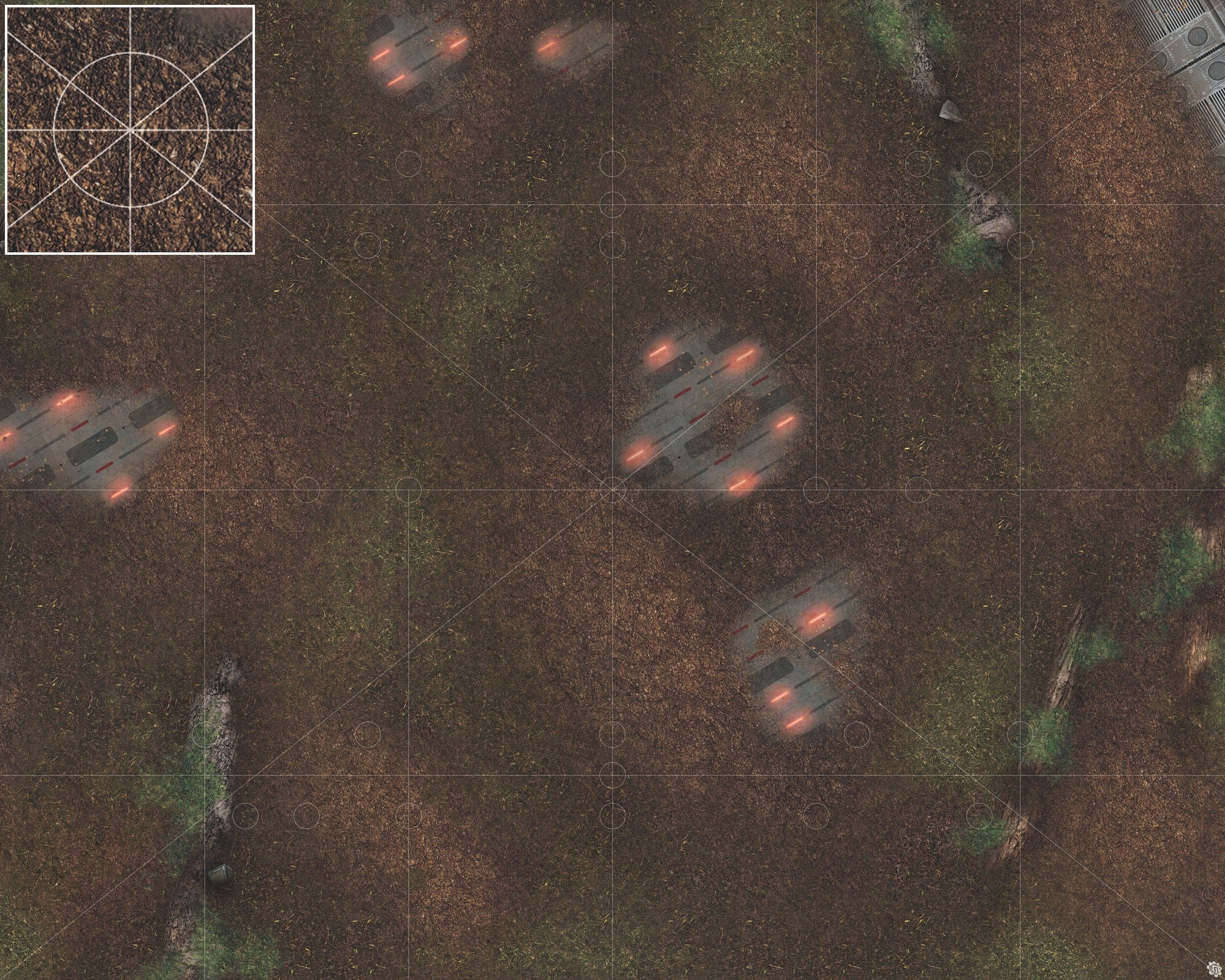 Mats by Mars: Hidden Outpost (Red) Tabletop Wargaming Play Mat