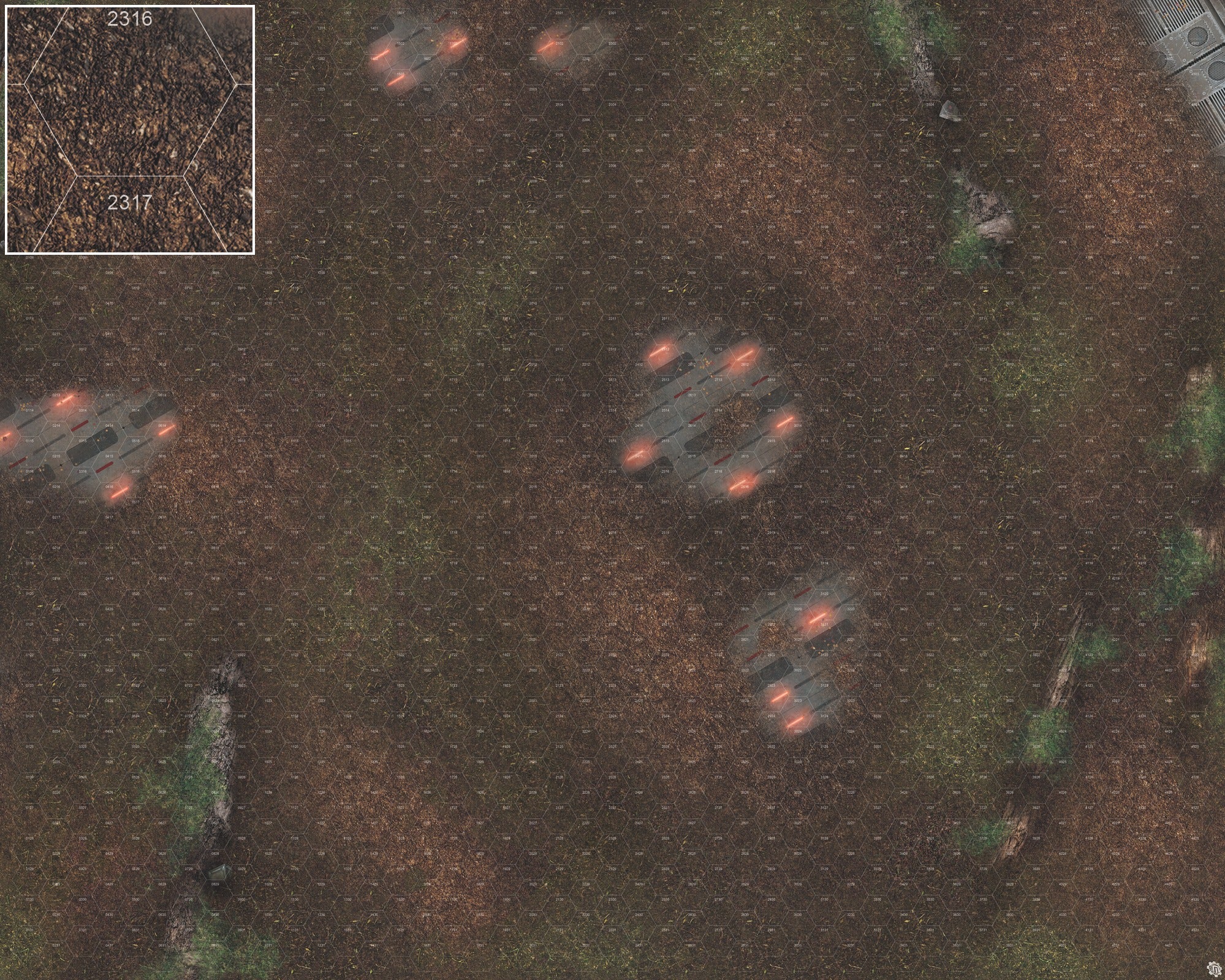Mats by Mars: Hidden Outpost (Red) Tabletop Wargaming Play Mat