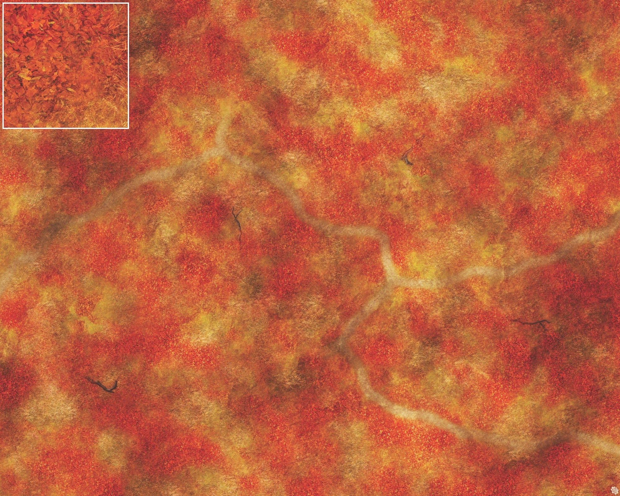 Mats by Mars: Autumn Forest Trail Tabletop Wargaming Play Mat