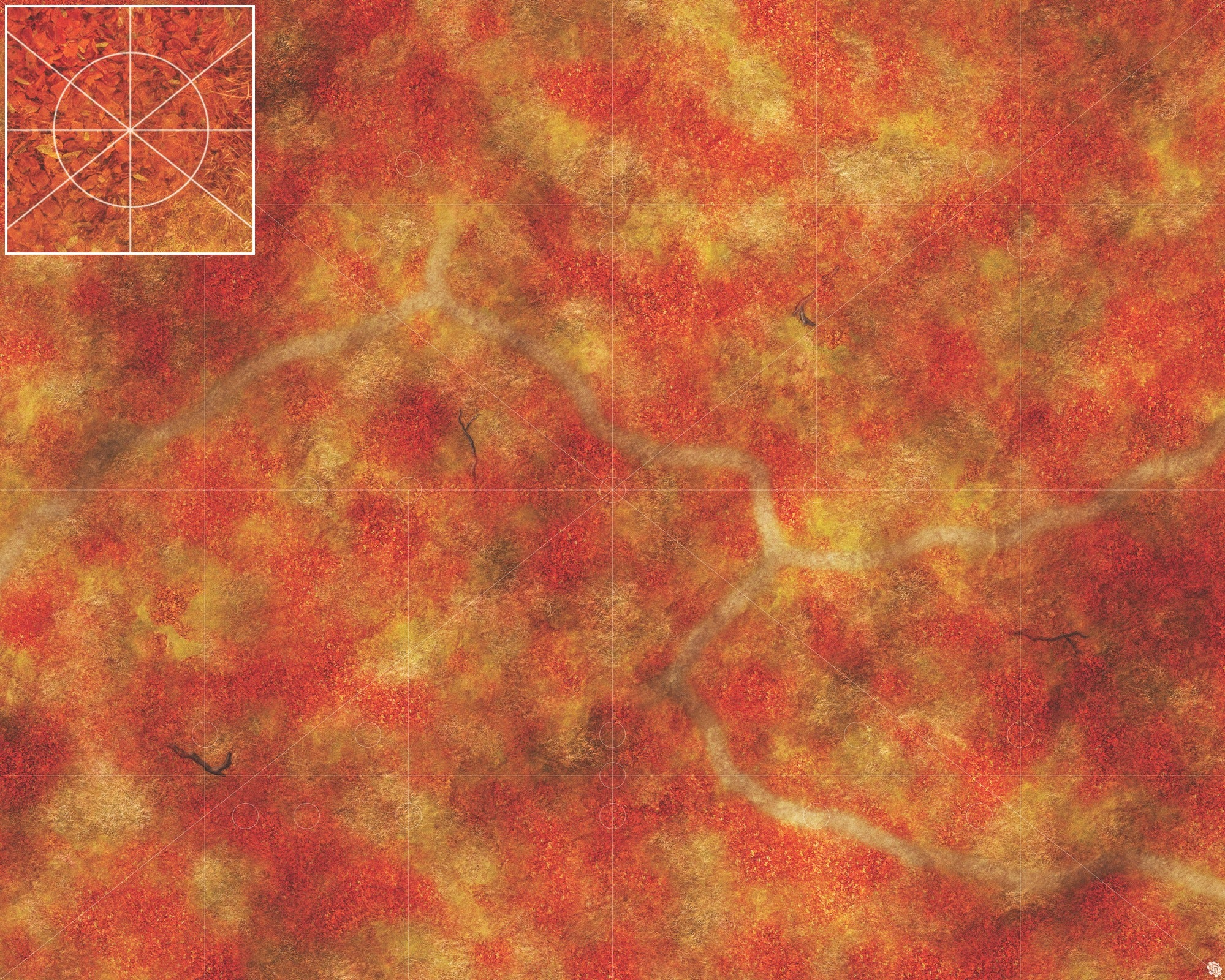 Mats by Mars: Autumn Forest Trail Tabletop Wargaming Play Mat