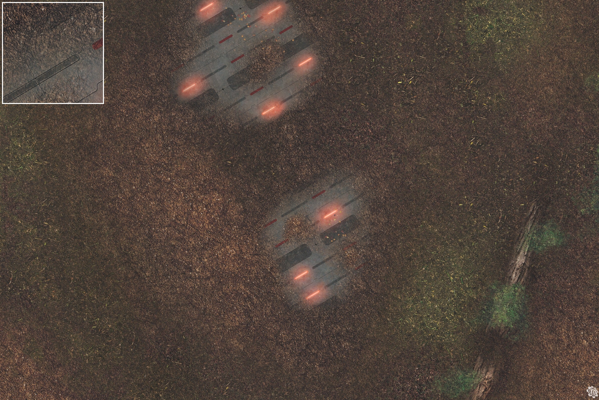 Mats by Mars: Hidden Outpost (Red) Tabletop Wargaming Play Mat