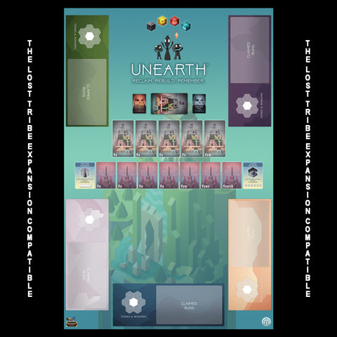 Unearth 5 Player Play Mat - Compatible with Lost Tribes Expansion